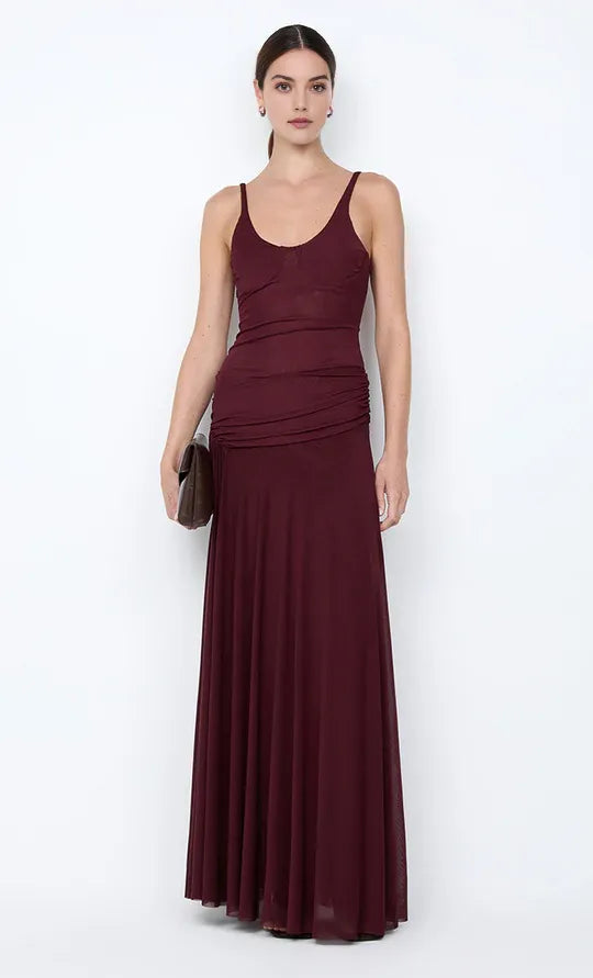 Soft Sheath Scoop Neck Sleeveless Open Back Floor Length Hot sale Prom Dress