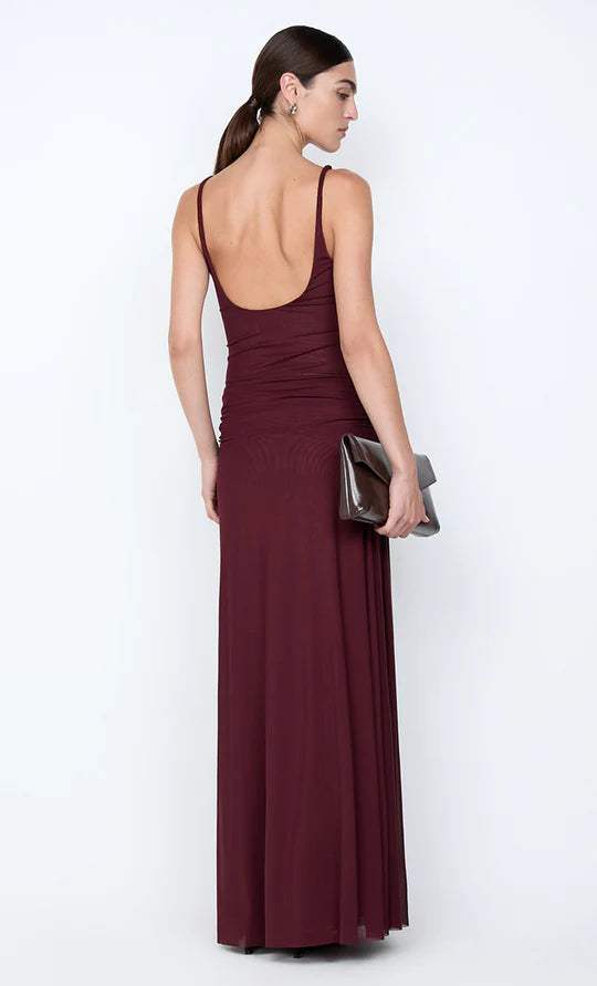 Soft Sheath Scoop Neck Sleeveless Open Back Floor Length Hot sale Prom Dress