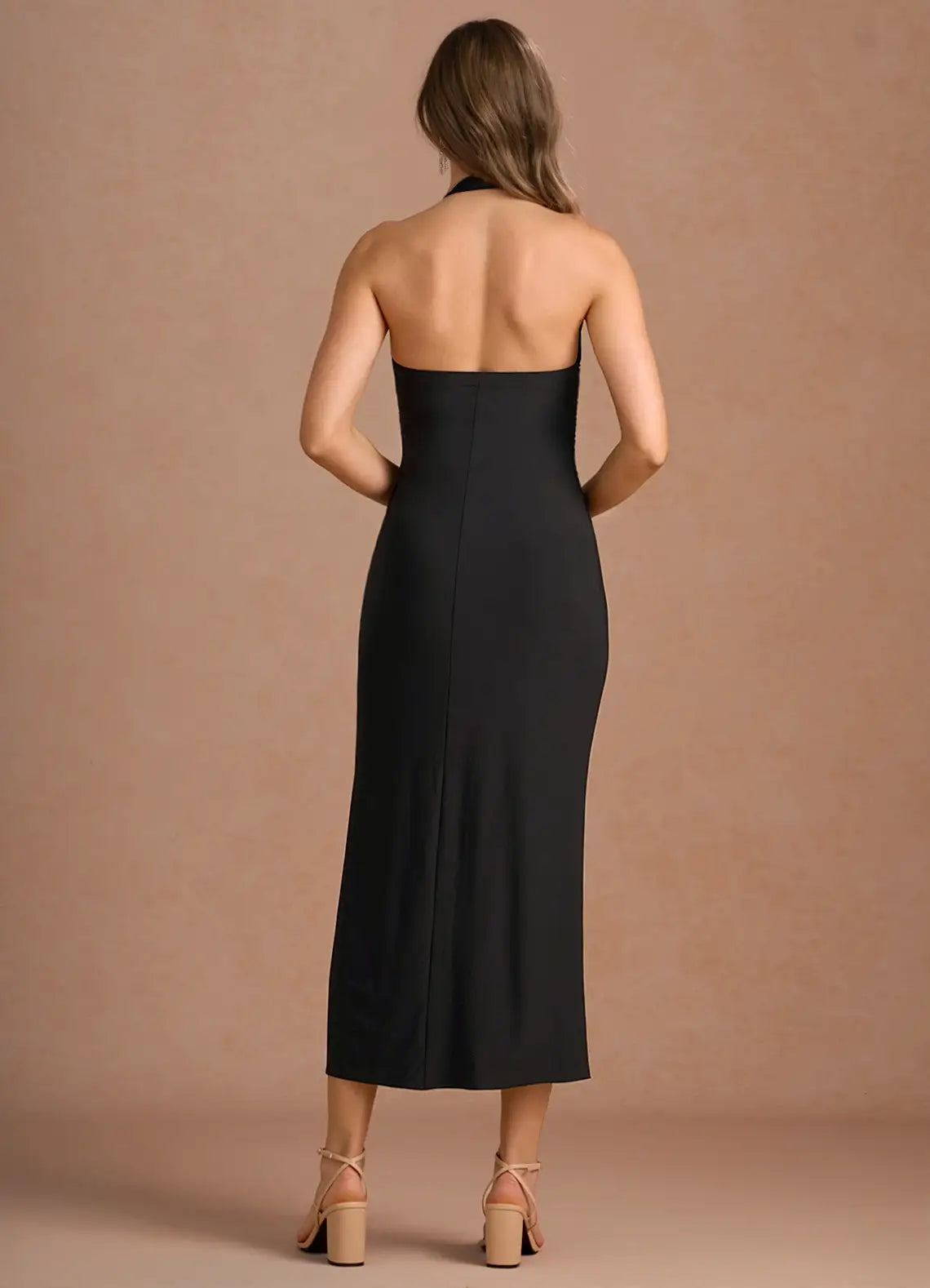 Soft Sheath Sweetheart Neck Sleeveless Open Back Midi Length For Sale Prom Dress