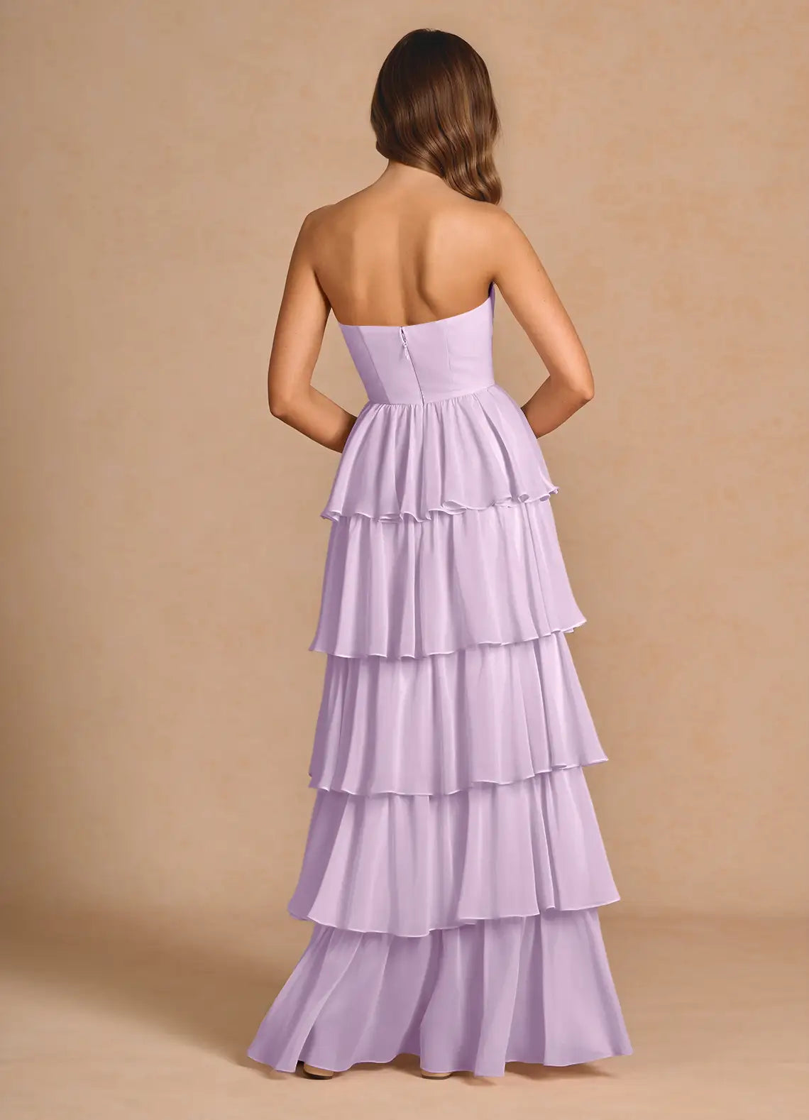 Soft Tiered Sweetheart Neck Sleeveless Open Back Floor Length Hot Sale Prom Dress