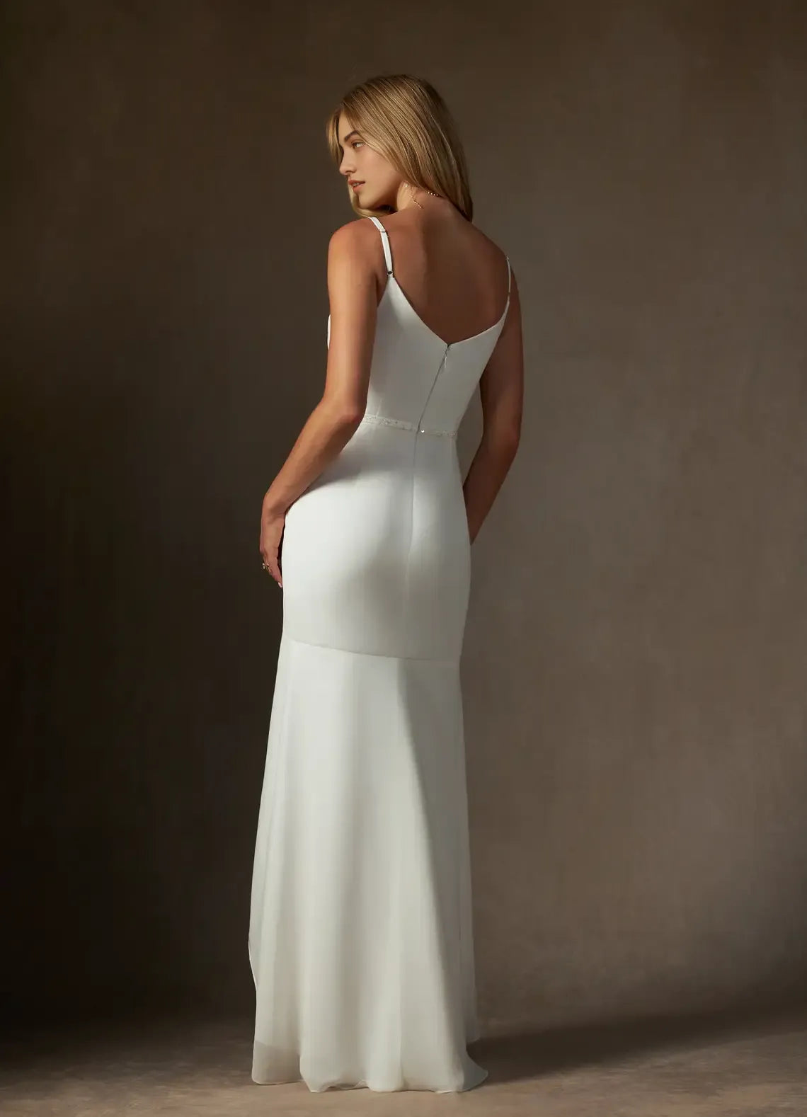 Soft Trumpet Cowl Neck Spaghetti Strap Zipper Back High Low For Sale Prom Dress