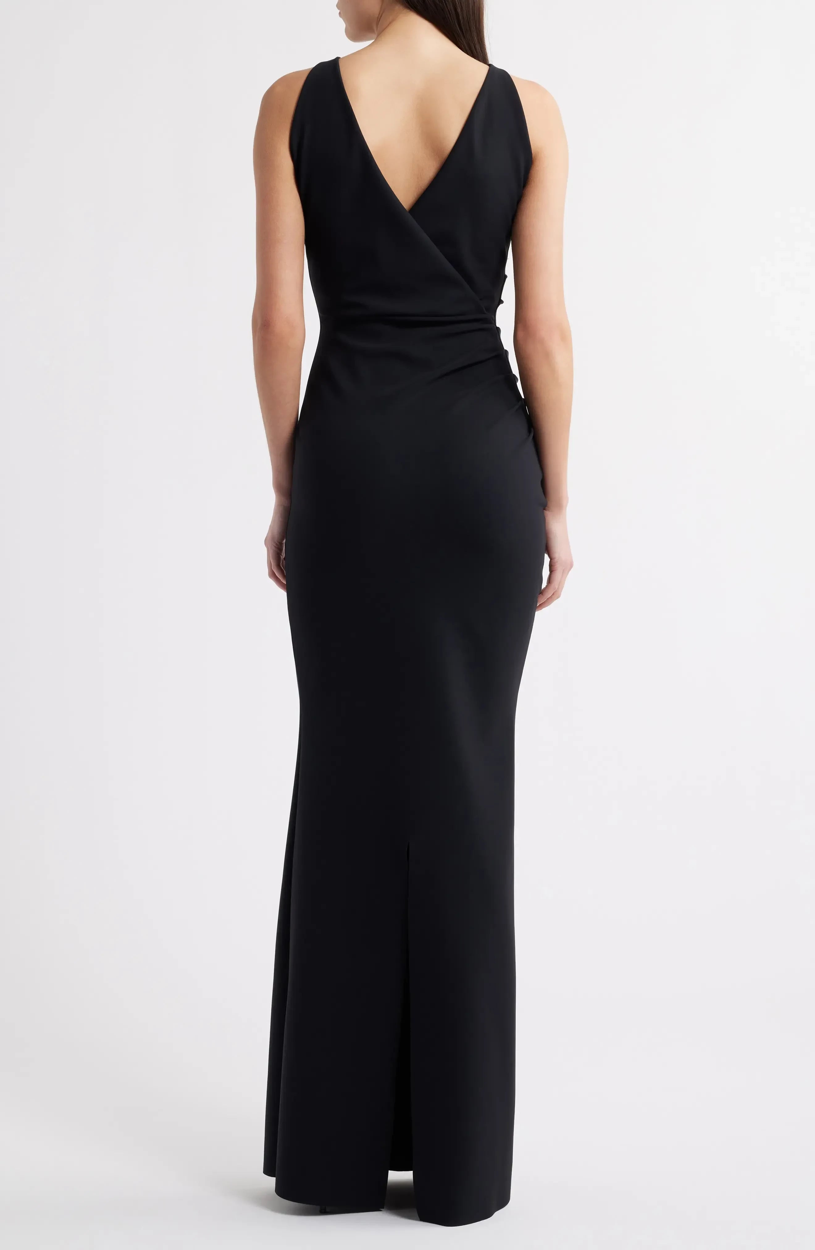 Sophisticated Mermaid Boat Neck Sleeveless Cross Back Floor Length Evening Dress