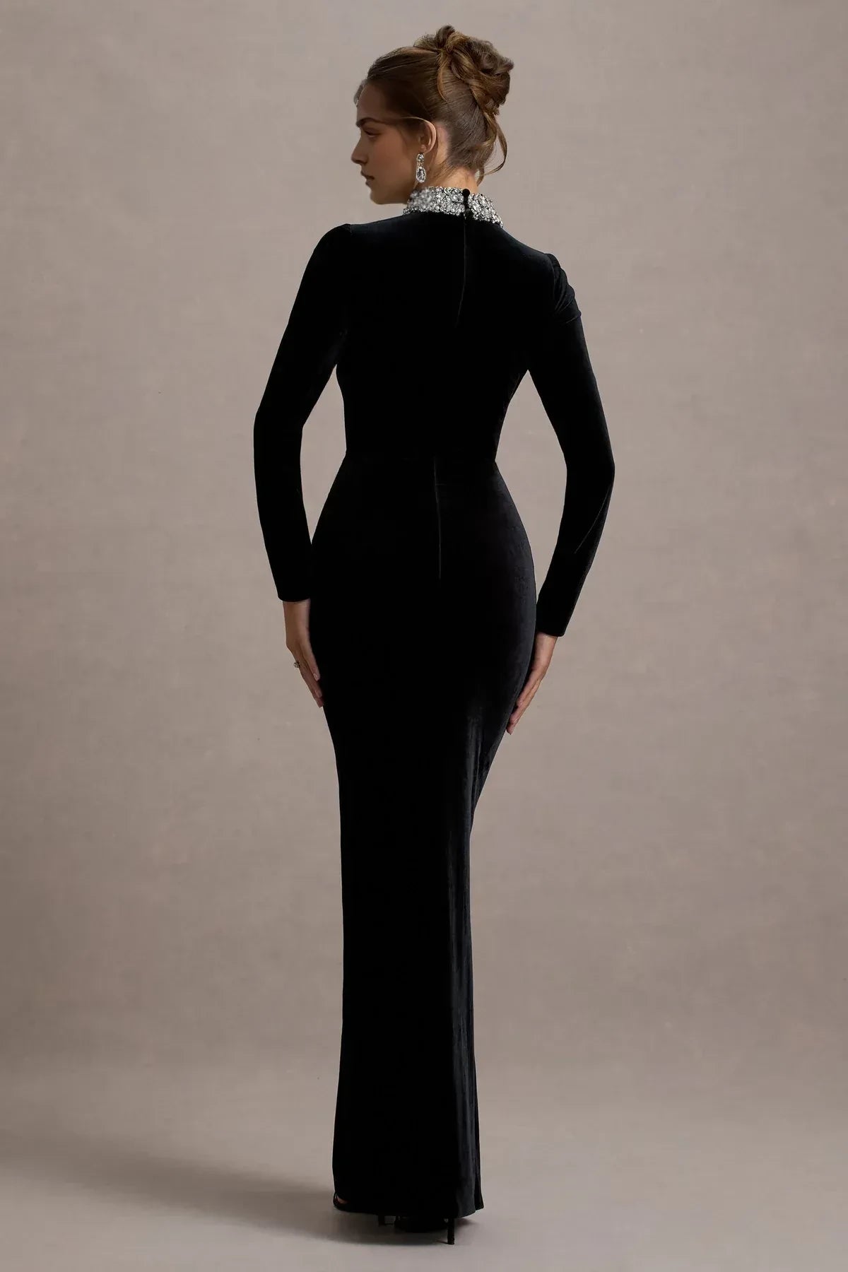 Sophisticated Mermaid High Neck Long Sleeve Zip Back Floor Length Evening Dress