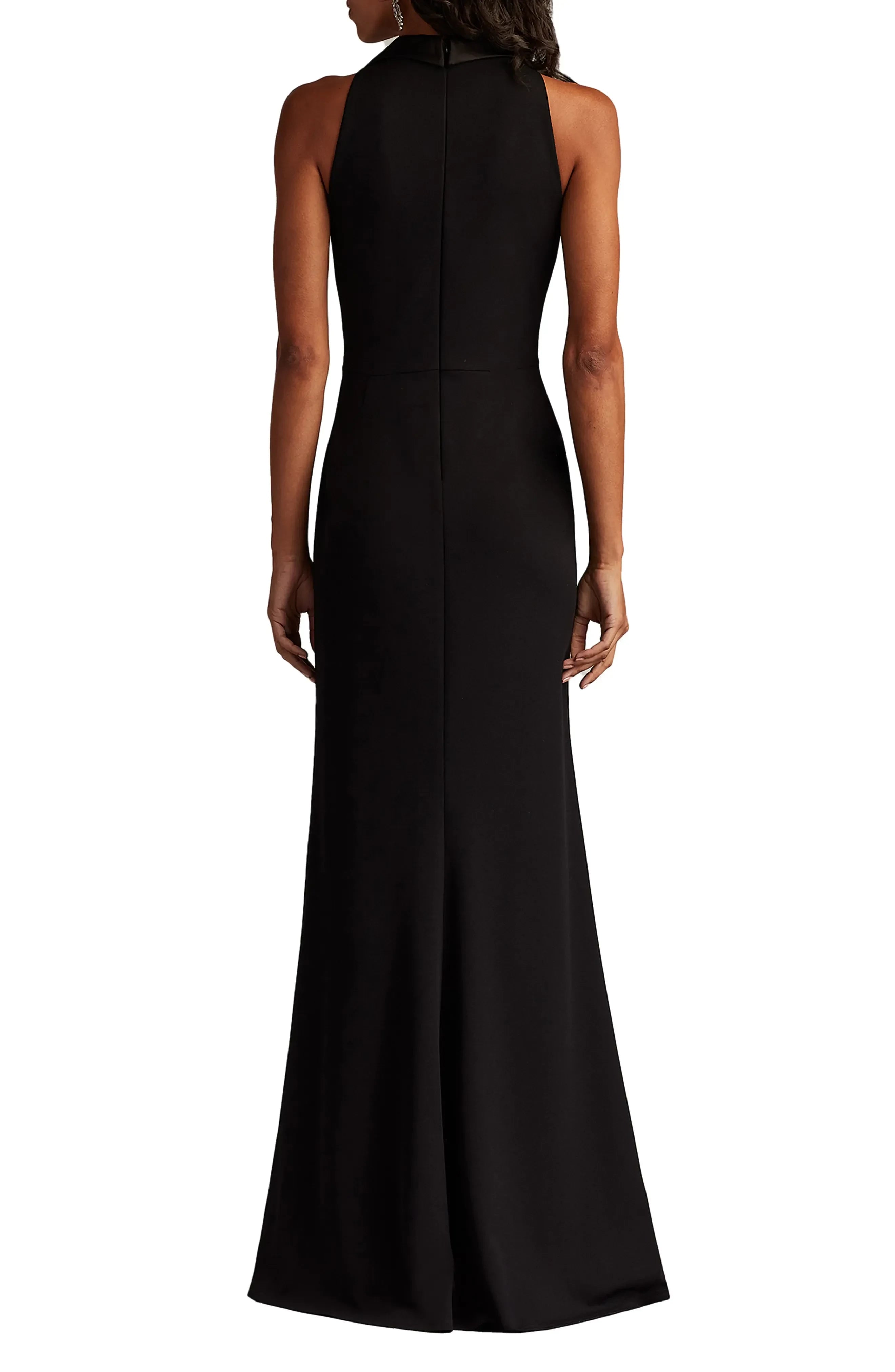Sophisticated Mermaid Shawl Collar Sleeveless Zipper Back Floor Length Evening Dress