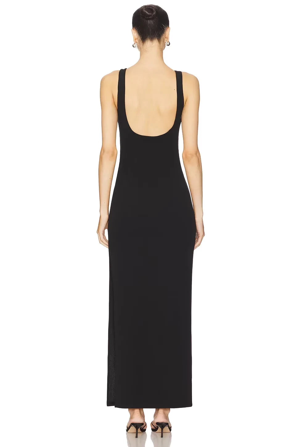 Sophisticated Sheath Boat Neck Sleeveless Open Back Floor Length Evening Dress