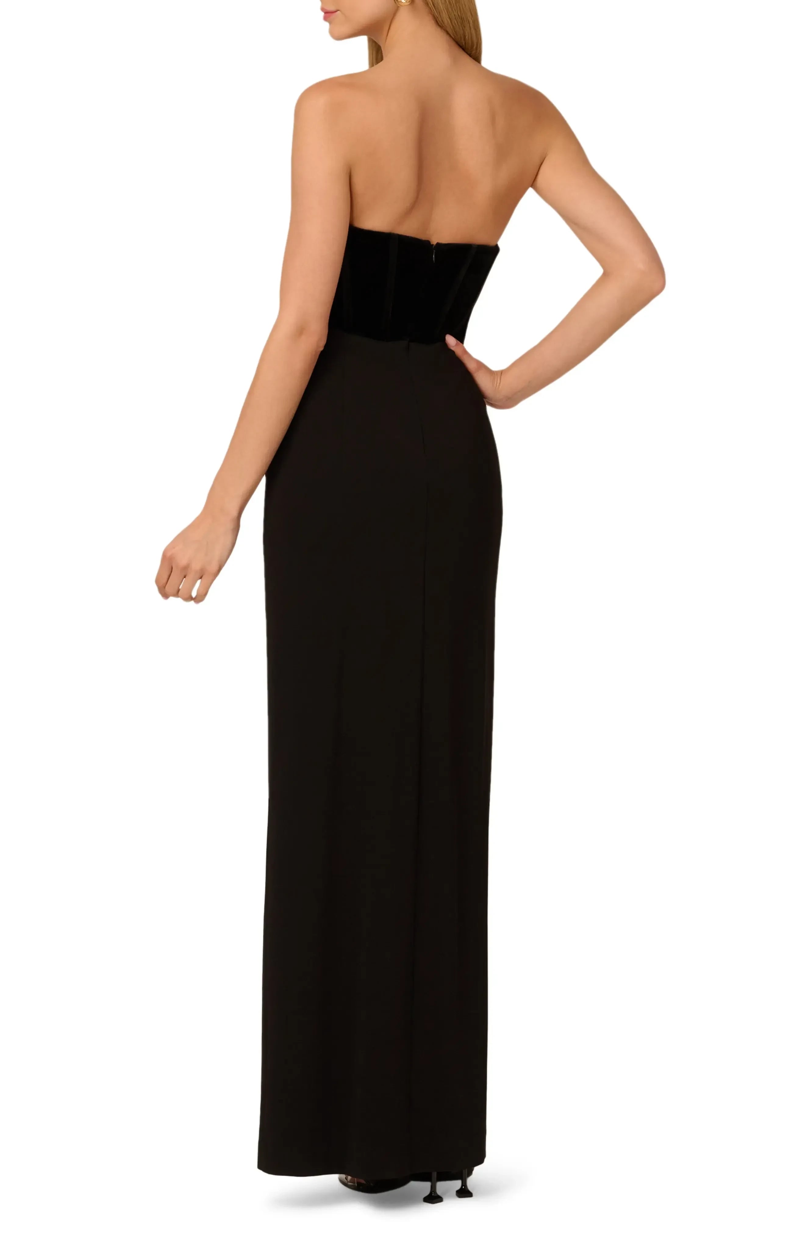Sophisticated Sheath Strapless Sleeveless Zipper Back Floor Length Evening Dress