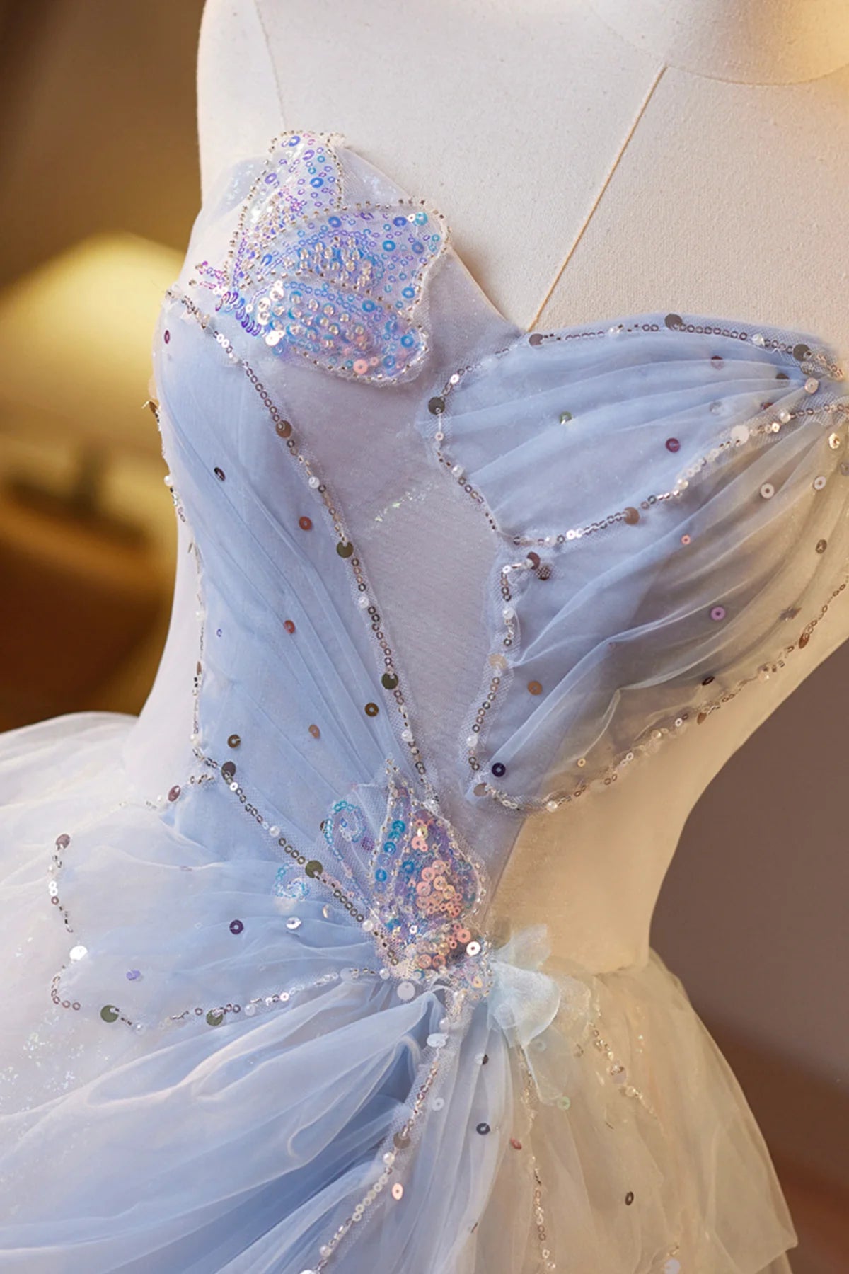 Sparkling Tulle Knee length Prom Dress Beautiful A-Line Strapless Evening Party Dressy Homecoming Dresses