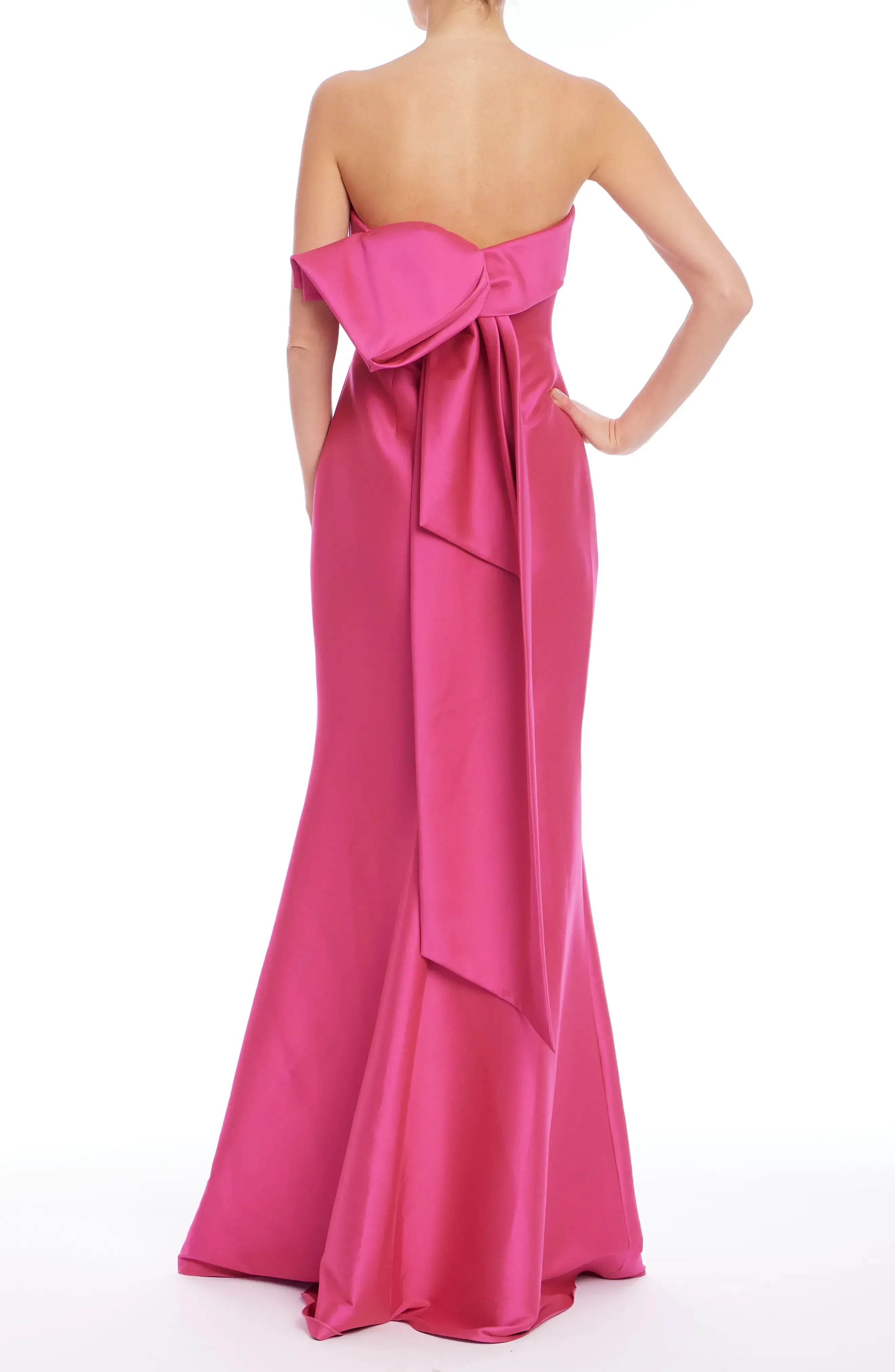 Splendid Mermaid Strapless Sleeveless Bow Back Floor Length Evening Dress