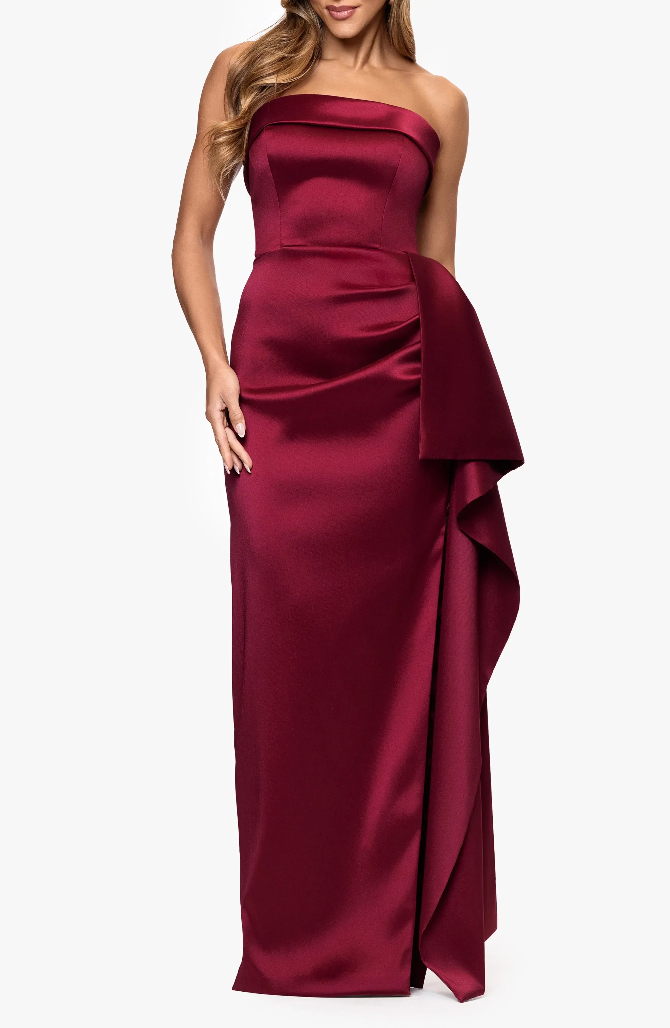 Splendid Sheath Strapless Sleeveless Zipper Back Floor Length Evening Dress