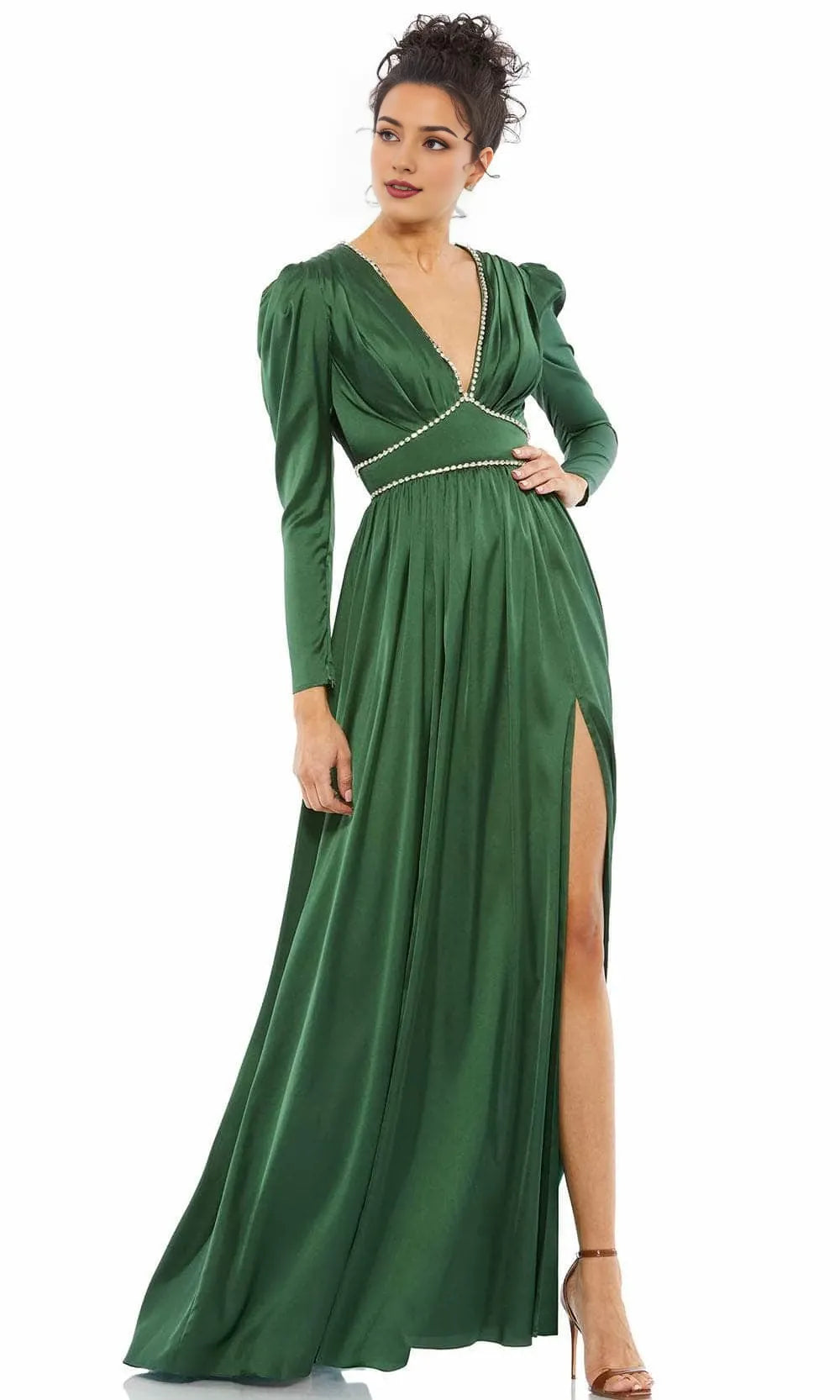 Straight Long Sleeves A-Line Elegant length Long Prom Dress Hot Sale For Ladies