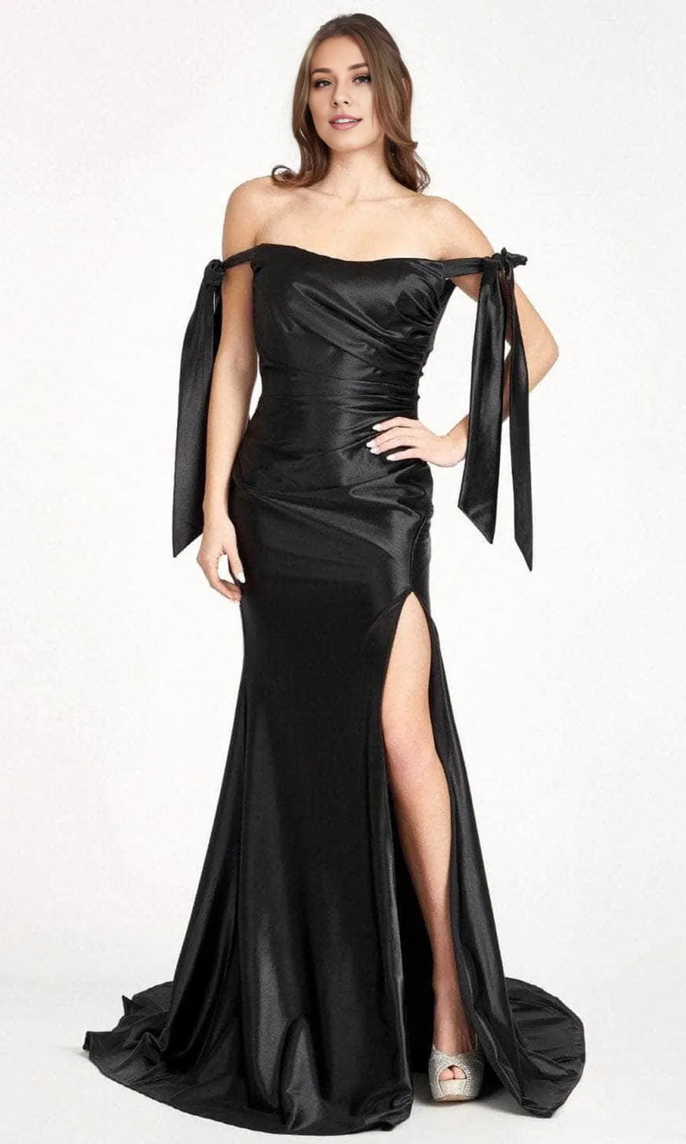 Straight Sleeveless Mermaid Classic Off the shoulder Floor length Prom Dress Hot Sale For Ladies