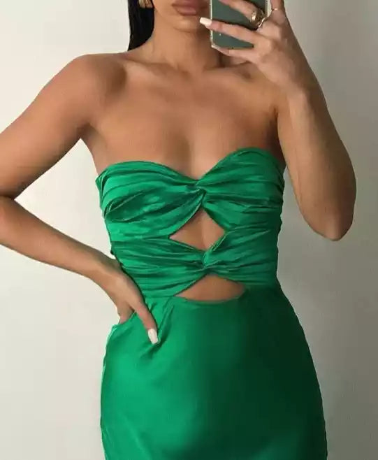 Strapless Gorgeous Sheath Green Long Prom Evening Dress
