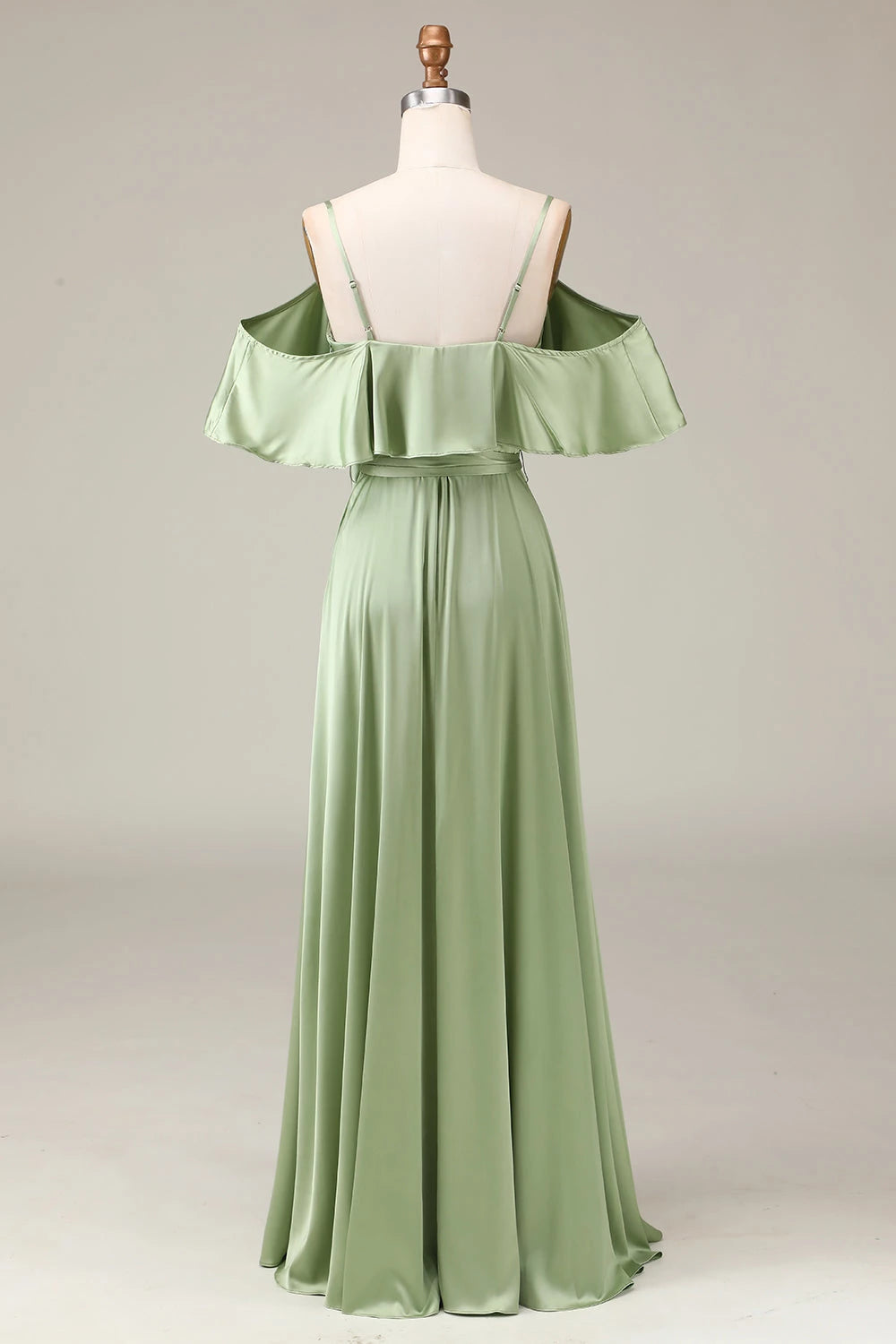 Strapless Short Sleeves A-line Unique Matcha Off the shoulder Floor length Party Dress For Sale For women