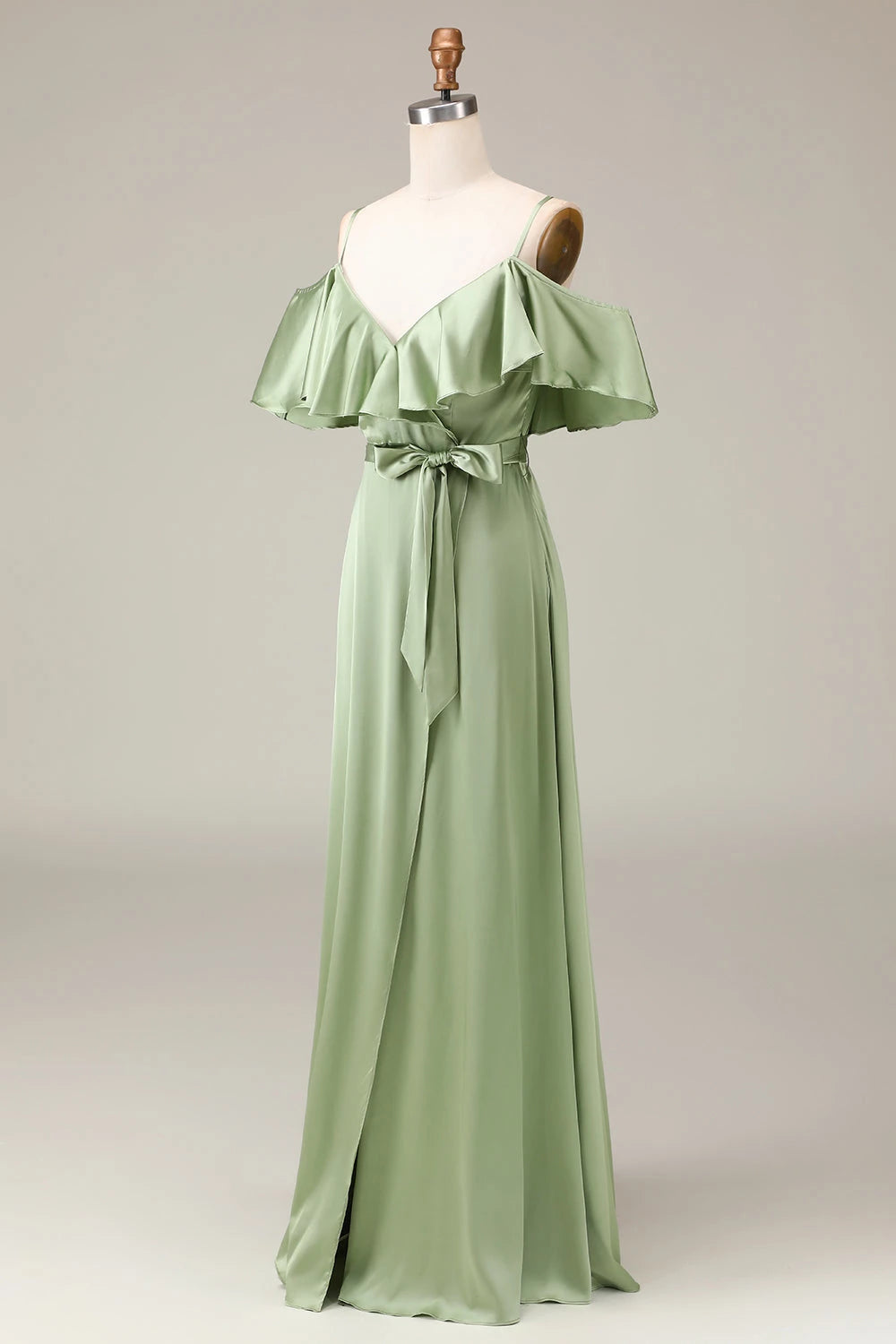 Strapless Short Sleeves A-line Unique Matcha Off the shoulder Floor length Party Dress For Sale For women