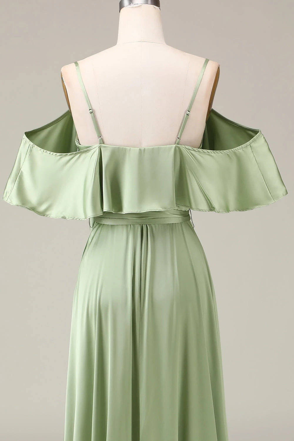 Strapless Short Sleeves A-line Unique Matcha Off the shoulder Floor length Party Dress For Sale For women