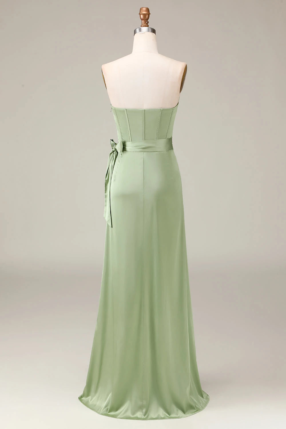Strapless Sleeveless A-line Classic Matcha Off the shoulder Floor length Party Dress For Sale For women