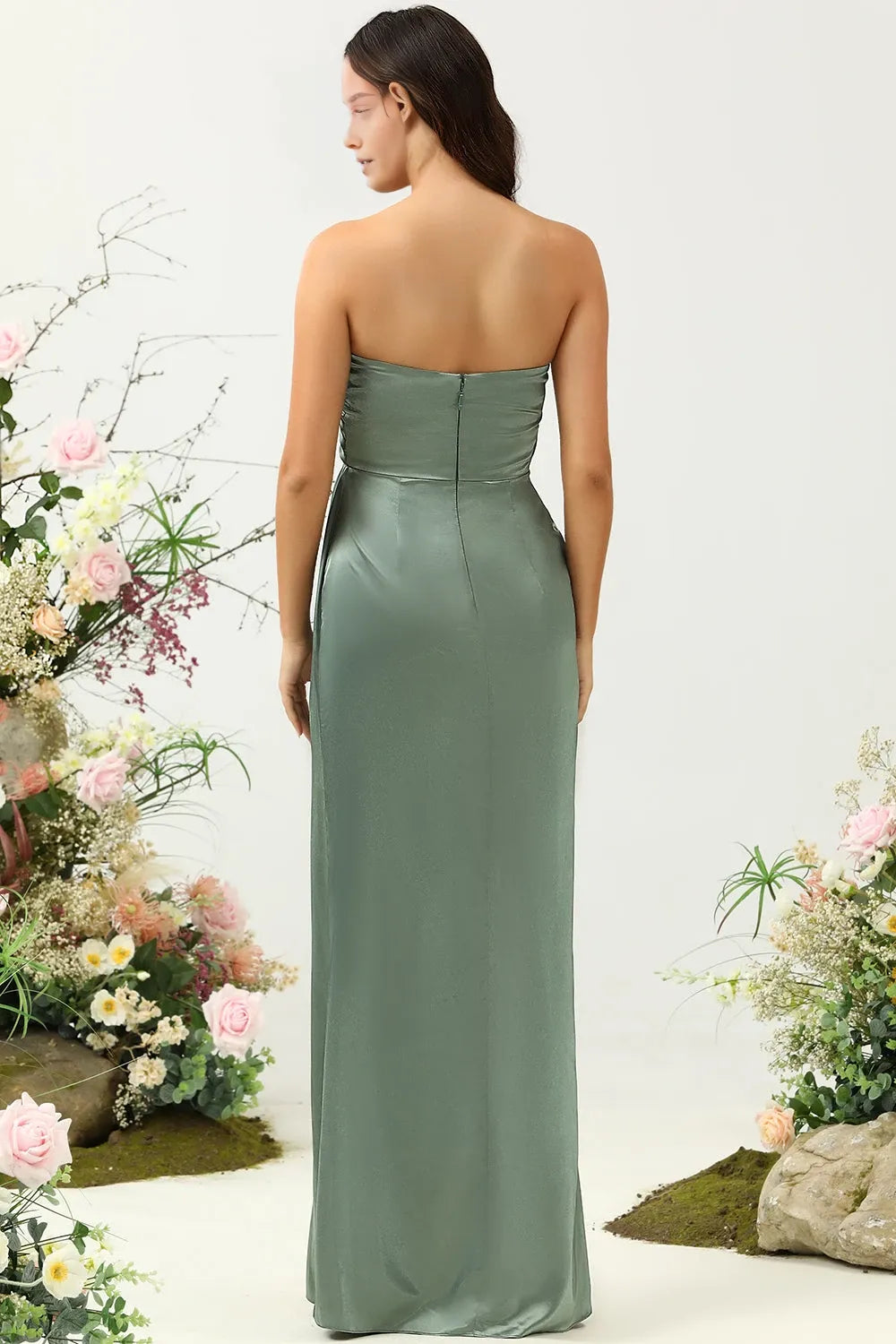 Strapless Sleeveless Column Formal Off the shoulder Floor length Party Dress Hot Sale For Ladies