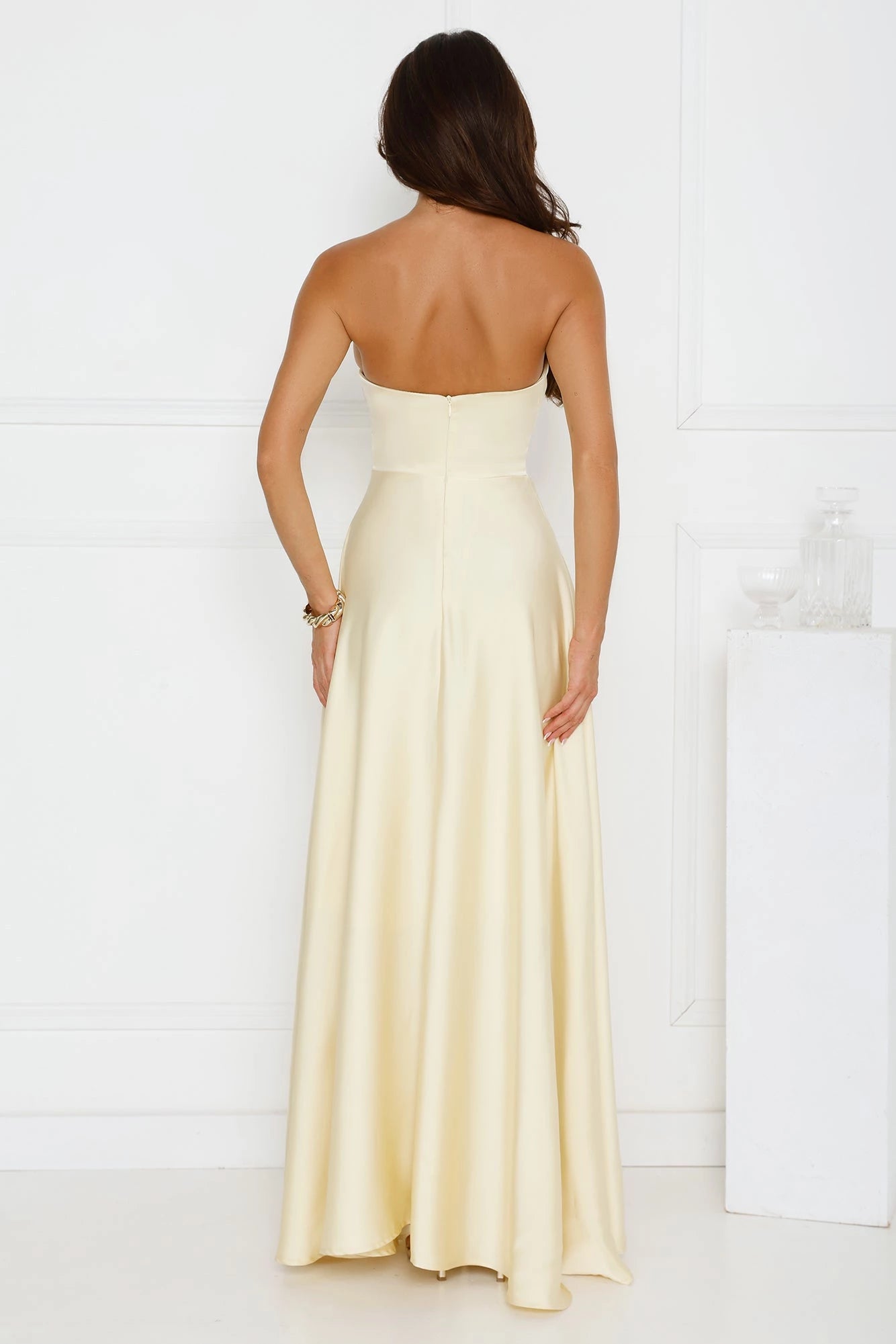 Strapless Sleeveless Column Trendy Off the shoulder Floor length Party Dress Hot Sale For ladies ﻿
