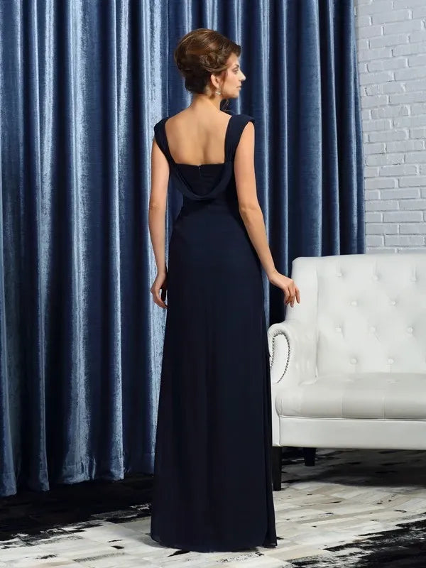 Straps Sleeveless  Chiffon Floor-Length With Beading Mother of the Bride Dresses