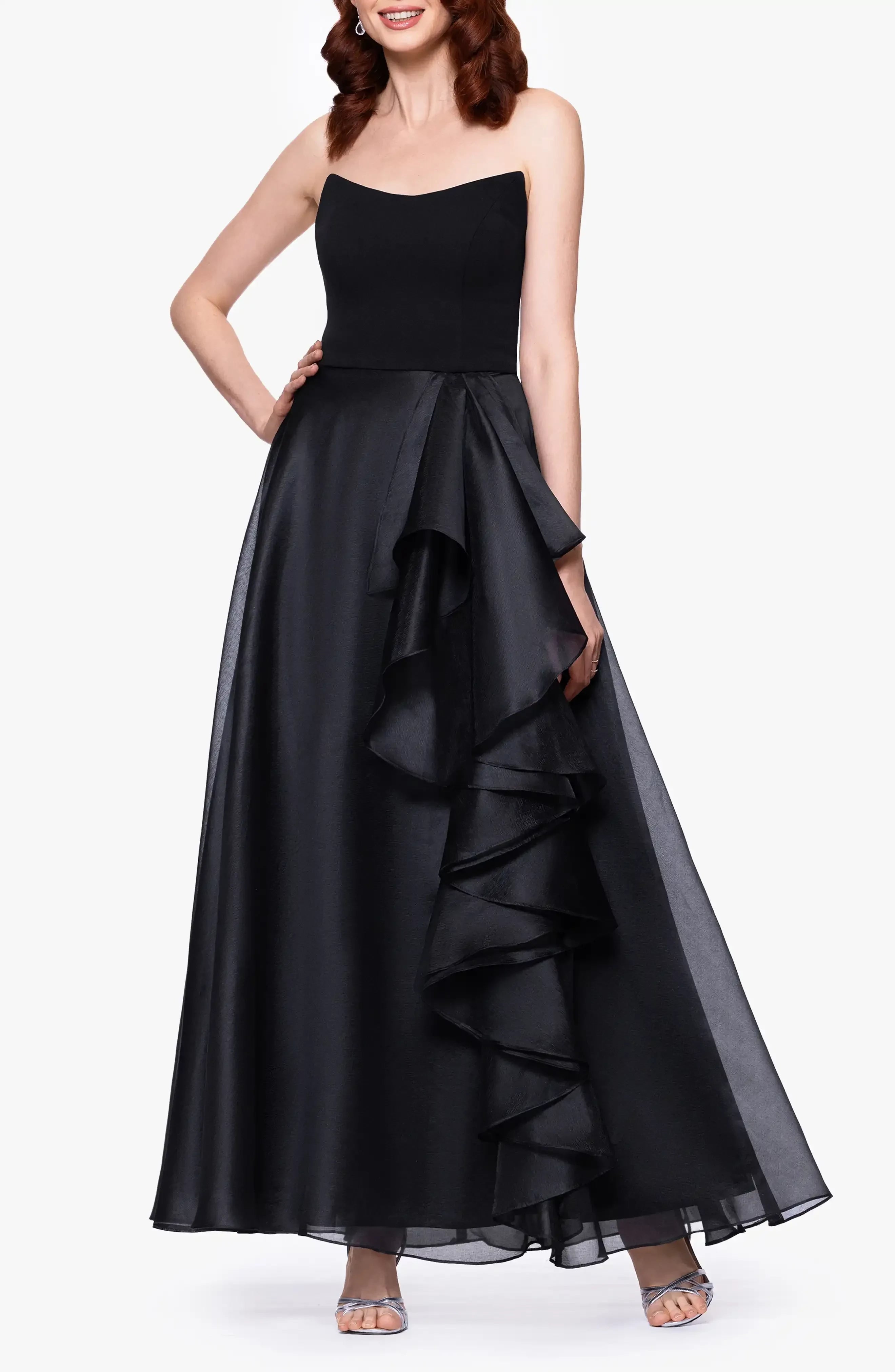 Striking A Line One Shoulder Sleeveless Zipper Back Floor Length Evening Dress
