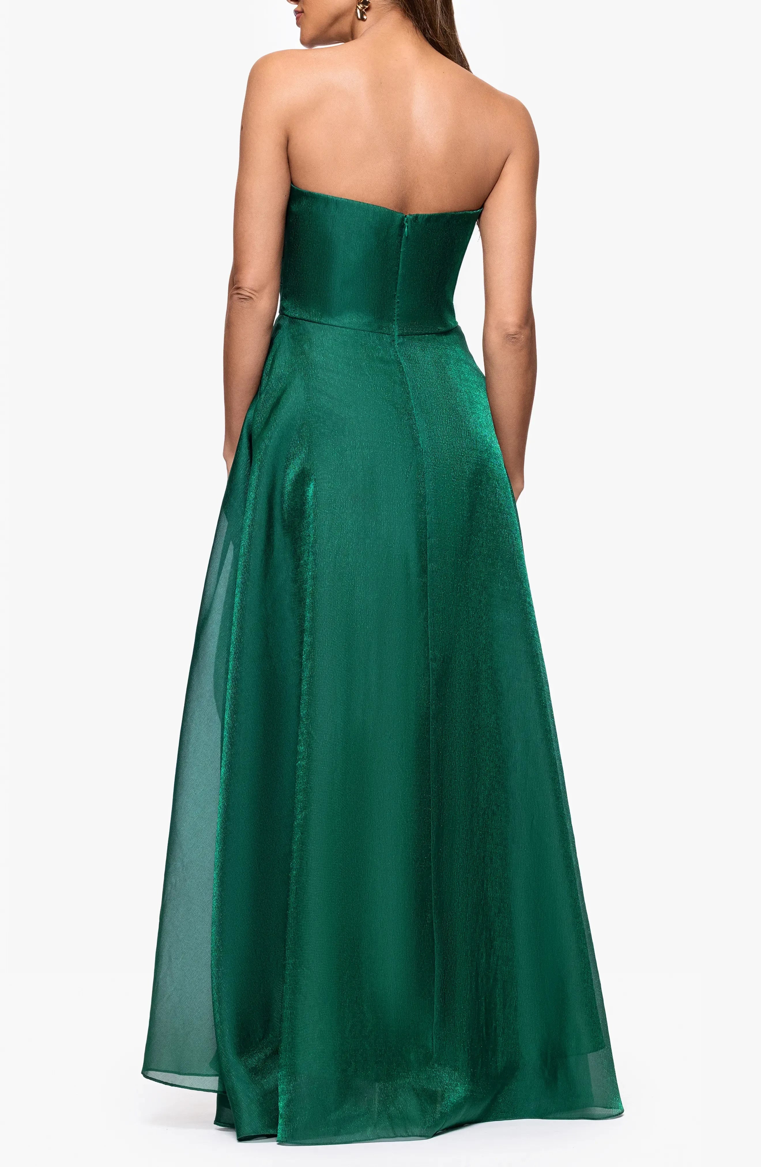 Striking A Line Strapless Sleeveless Zipper Back Floor Length Evening Dress