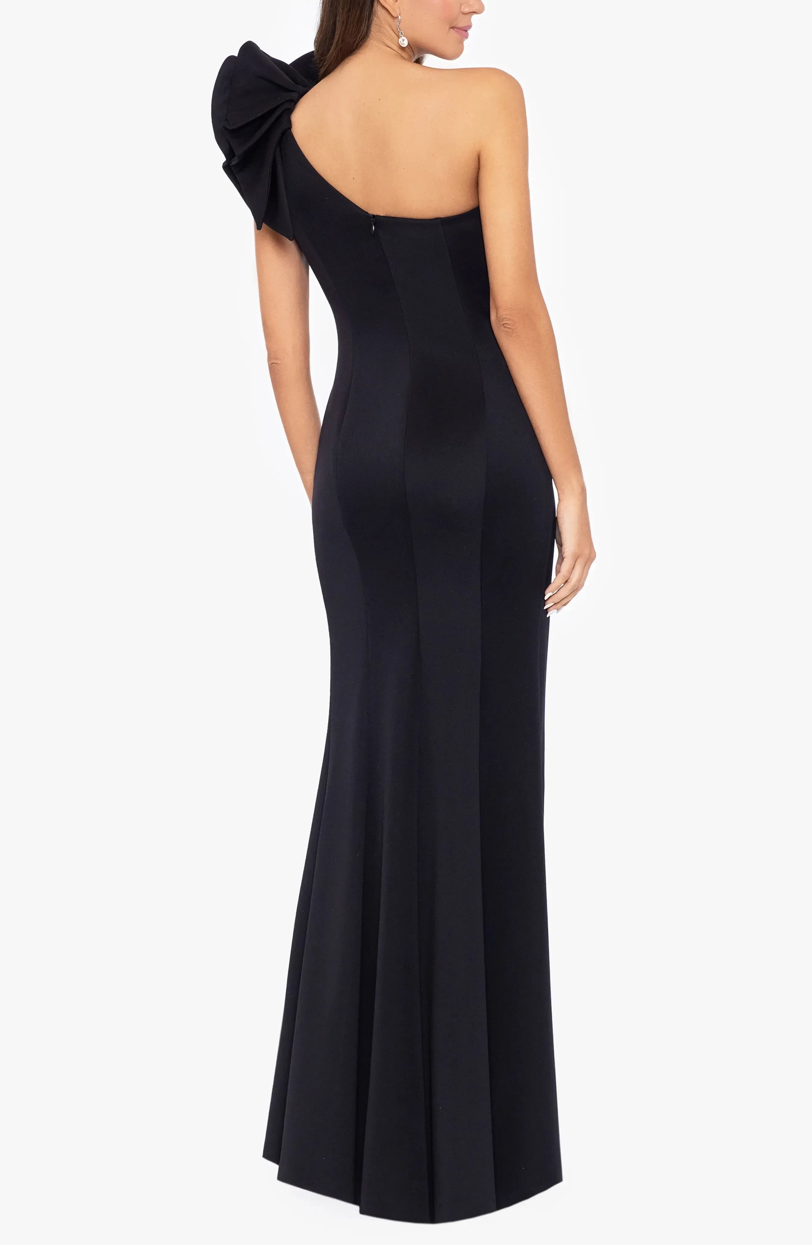 Stunning Mermaid One Shoulder Ruffle Sleeve Zipper Back Floor Length Evening Dress