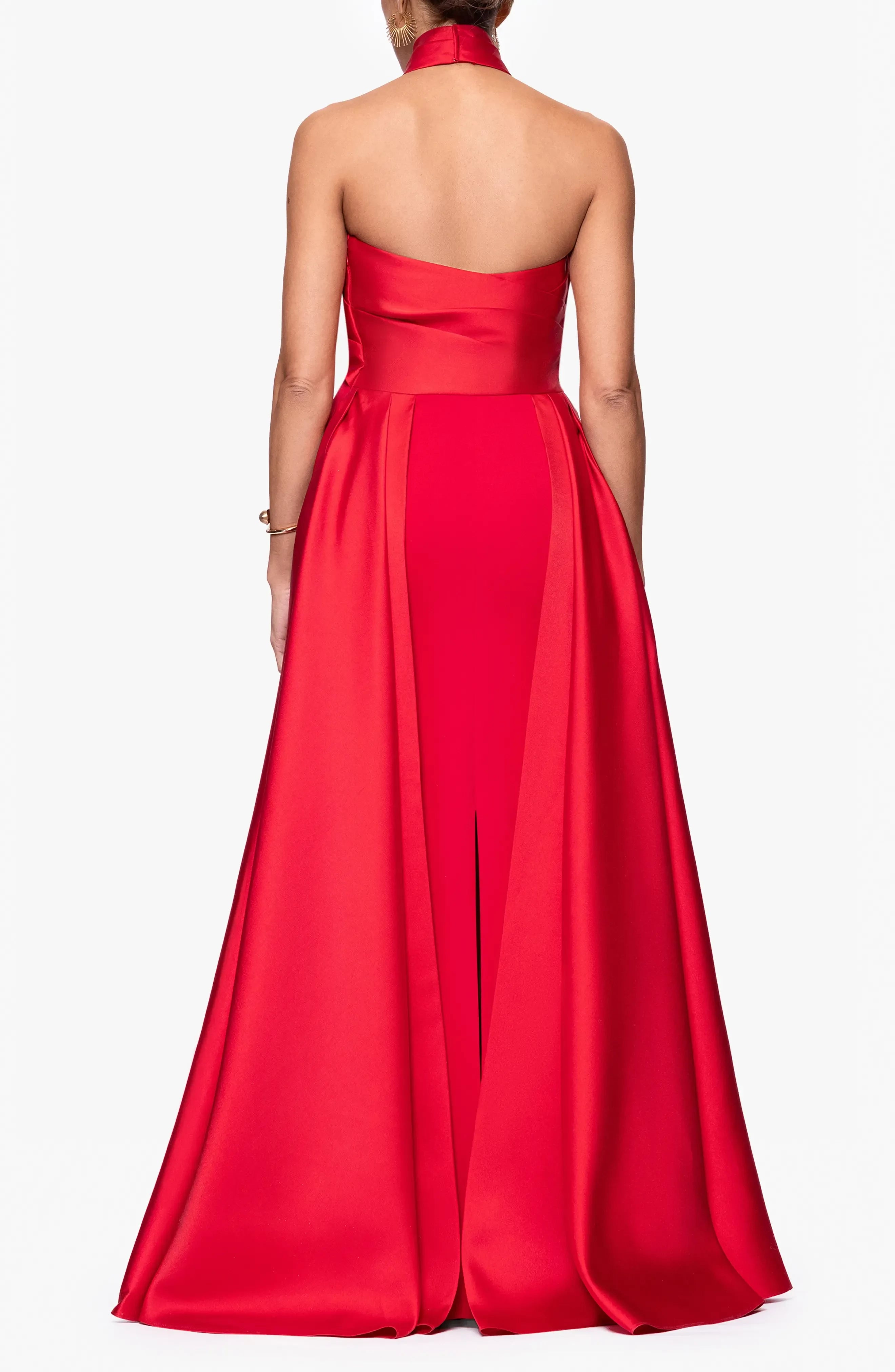 Stunning Sheath Cross Halter Neck Sleeveless Open Back Floor Length Evening Dress