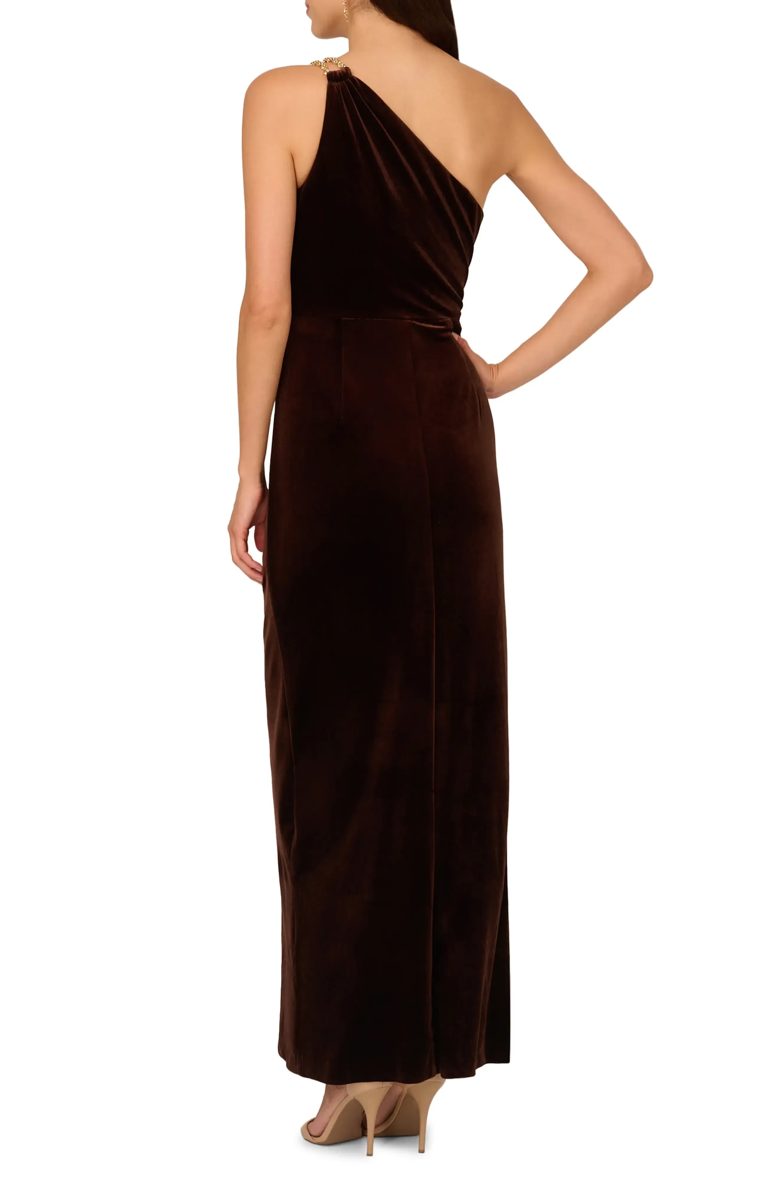 Stunning Sheath One Shoulder Sleeveless Plain Back Floor Length Evening Dress