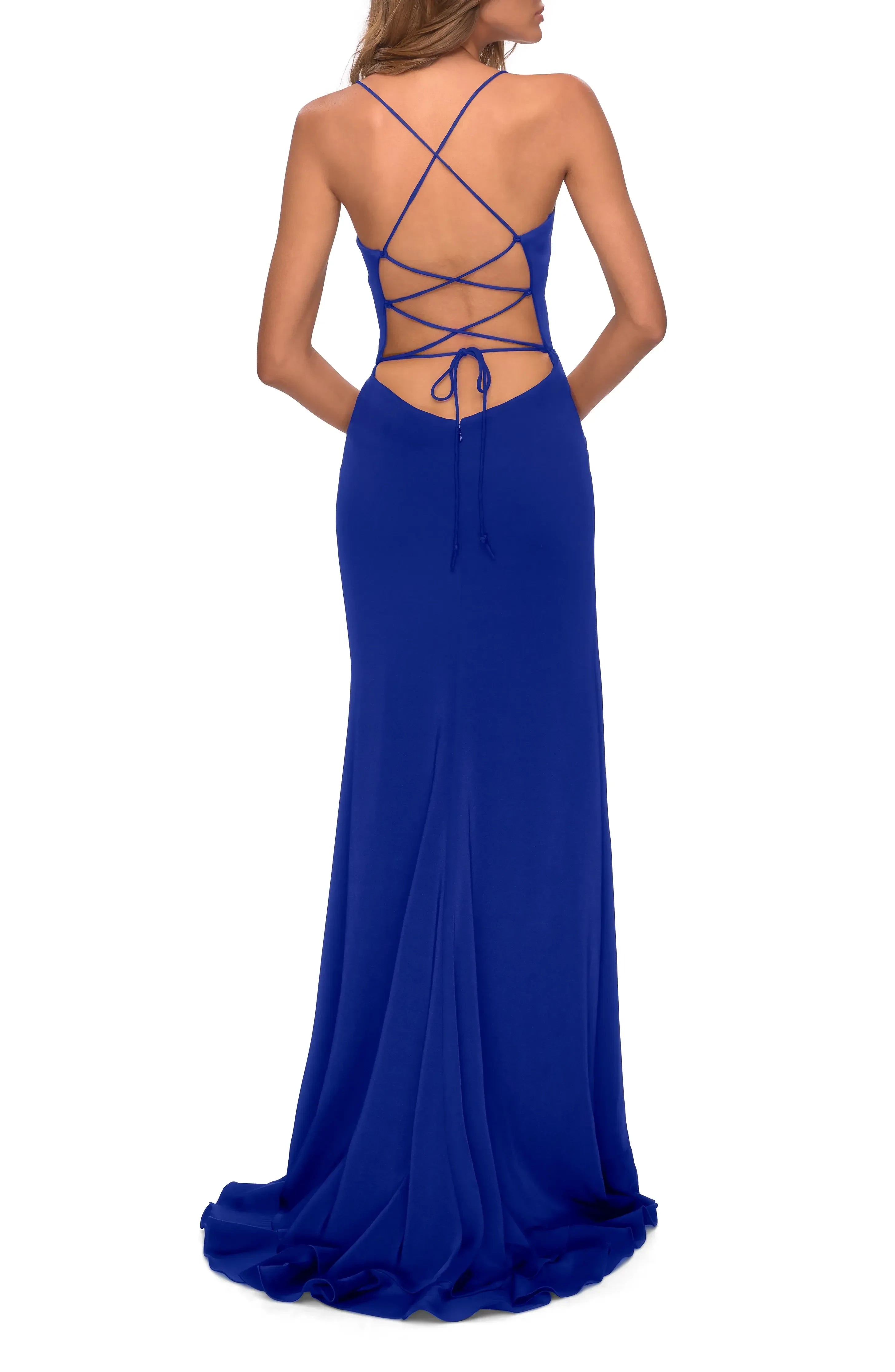 Stunning Sheath Square Neck Sleeveless Lace Up Back Floor Length Evening Dress