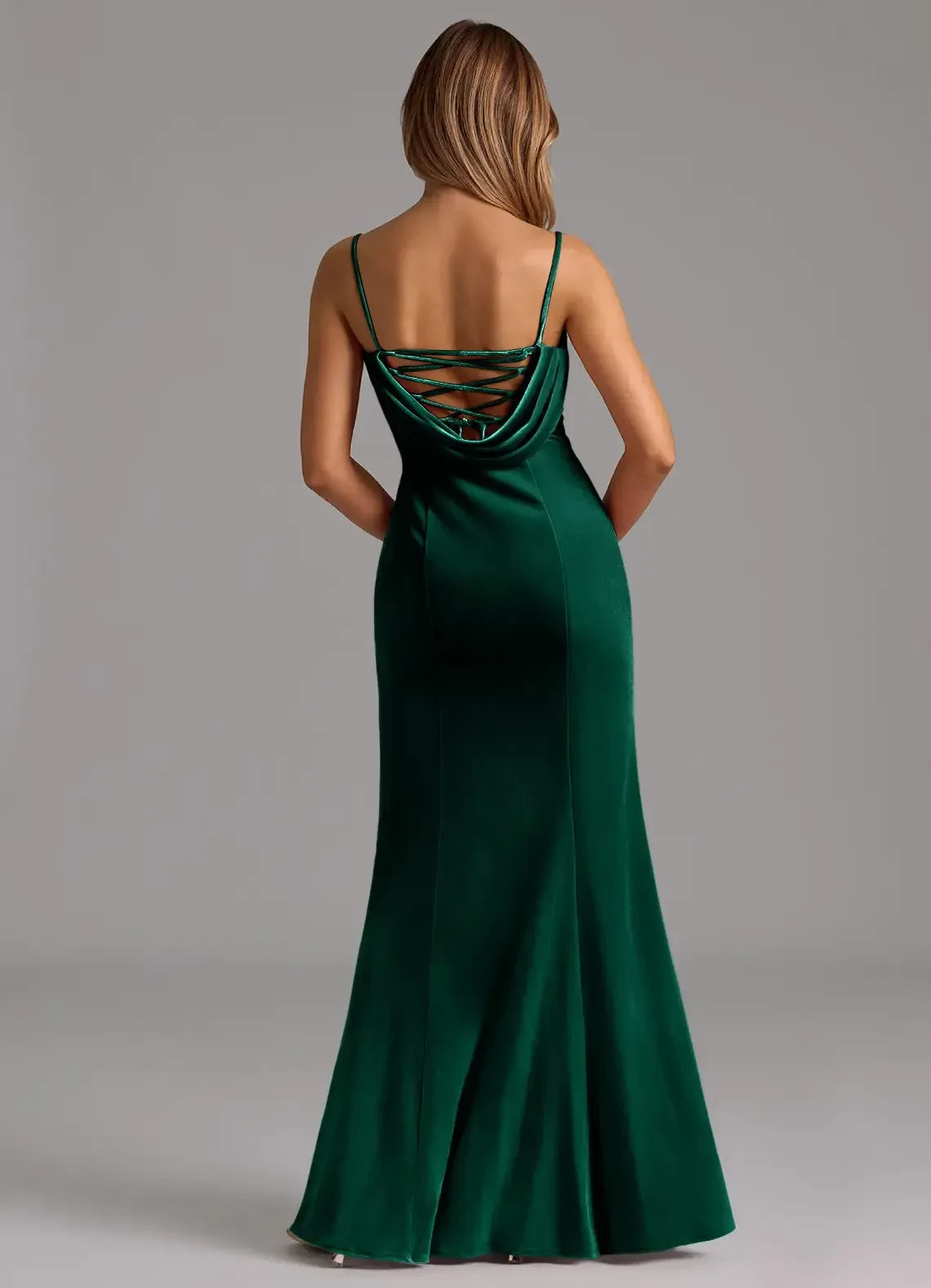 Stunning Sheath Sweetheart Neck Spaghetti Strap Lace Up Back Floor Length Bridesmaid Dress