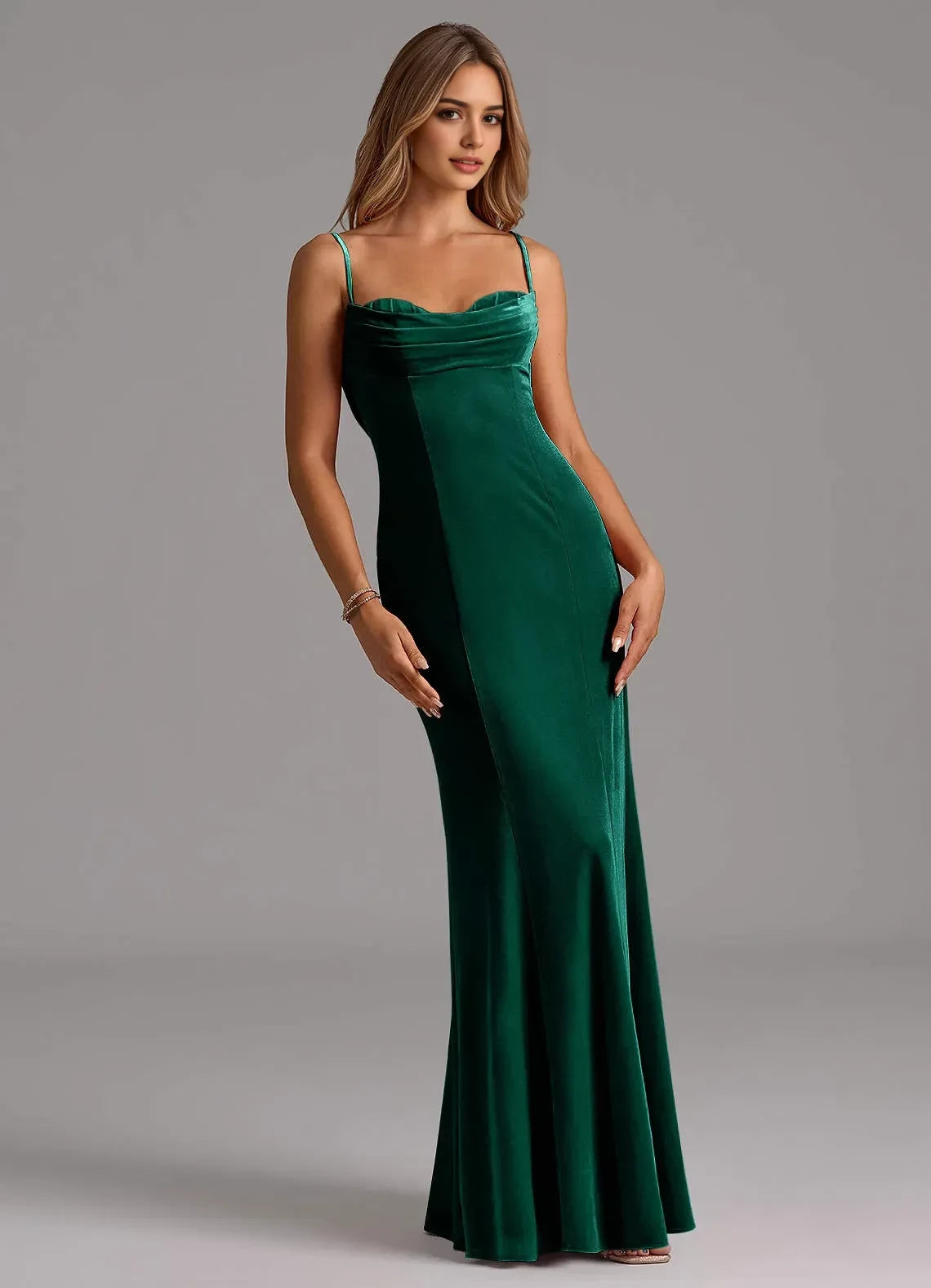 Stunning Sheath Sweetheart Neck Spaghetti Strap Lace Up Back Floor Length Bridesmaid Dress