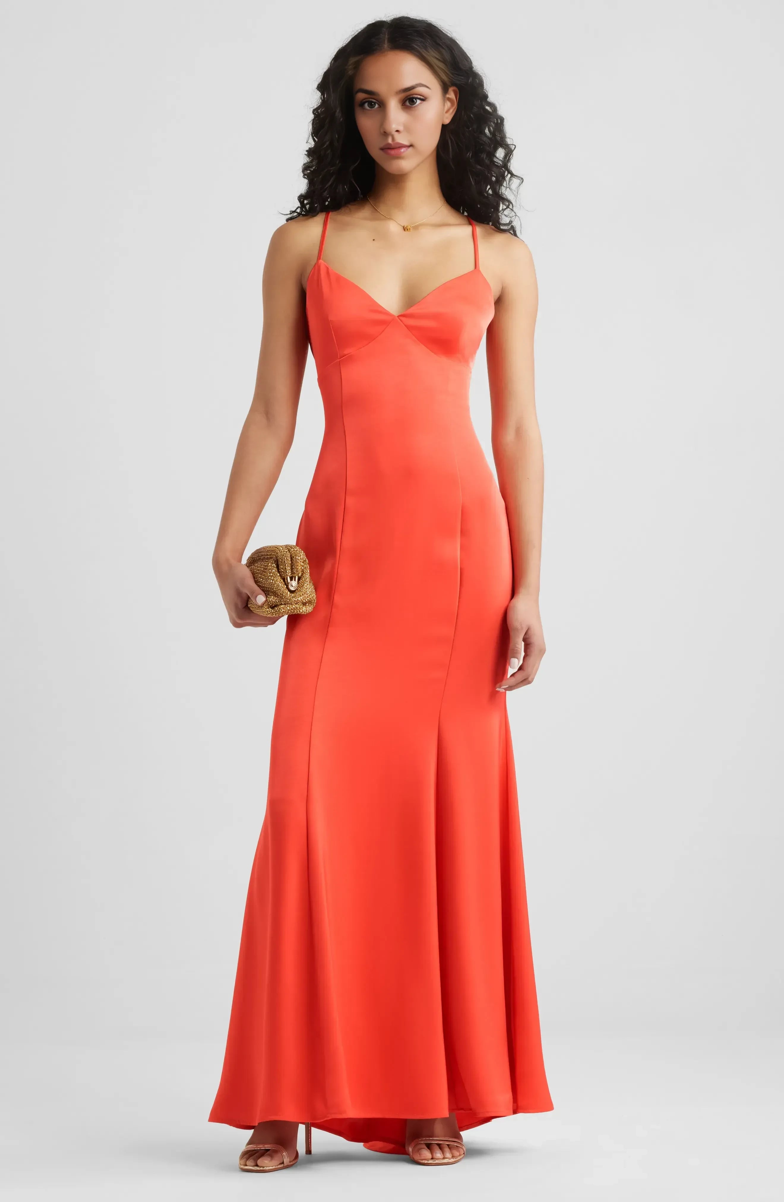 Stunning Sheath V Neck Sleeveless Lace Up Back Floor Length Evening Dresses