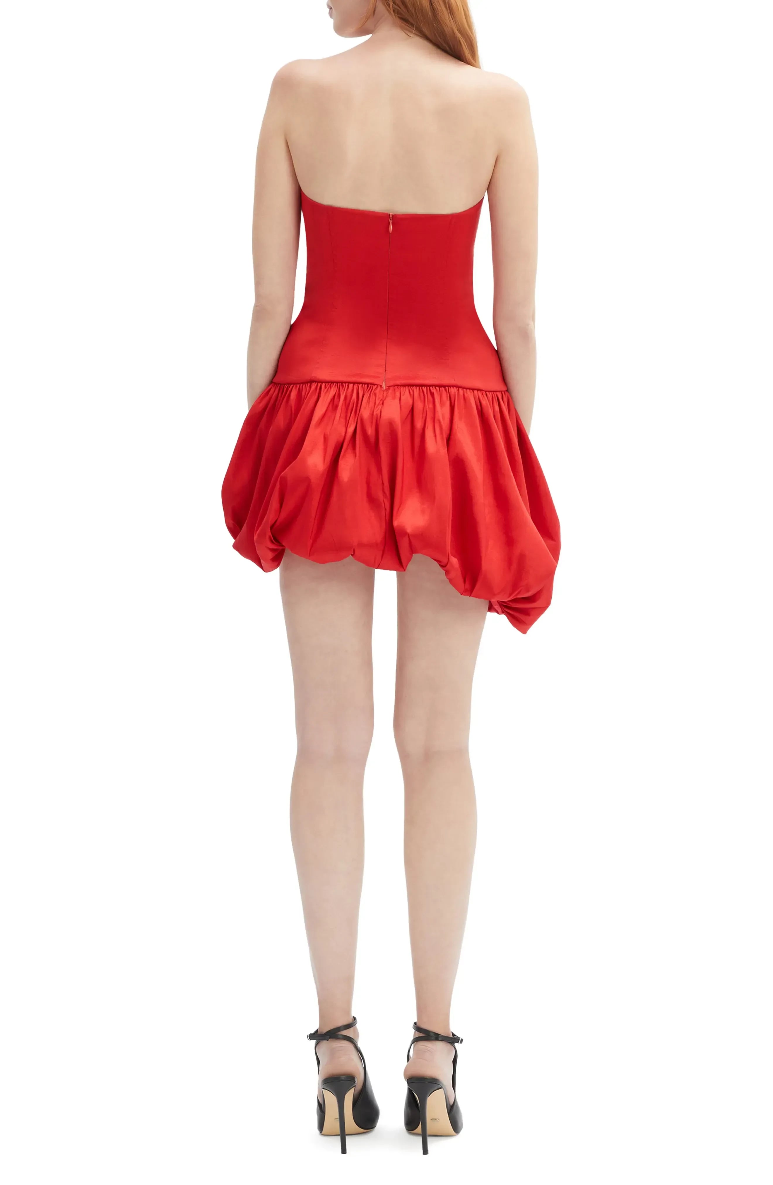 Stunning Strapless Bubble Hem Zip Back Short Length Homecoming Dress