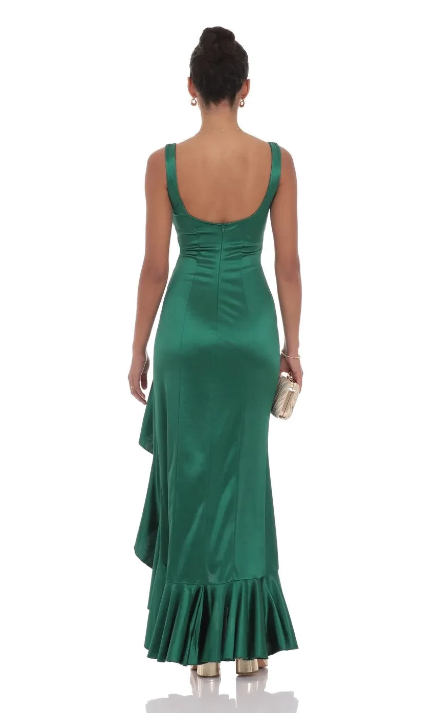 Stunning Trumpet Square Neck Sleeveless Scoop Back Floor Length Evening Dress