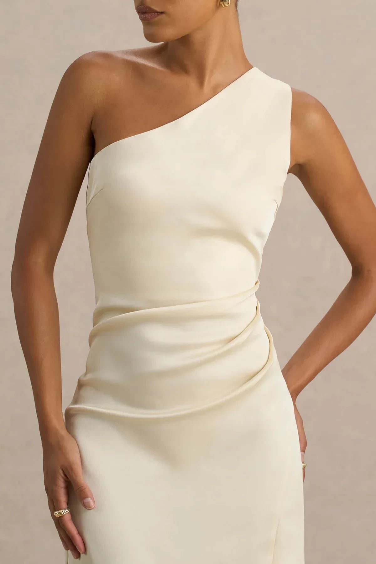 Stylish Mermaid One Shoulder Sleeveless Zipper Back Floor Length Evening Dress