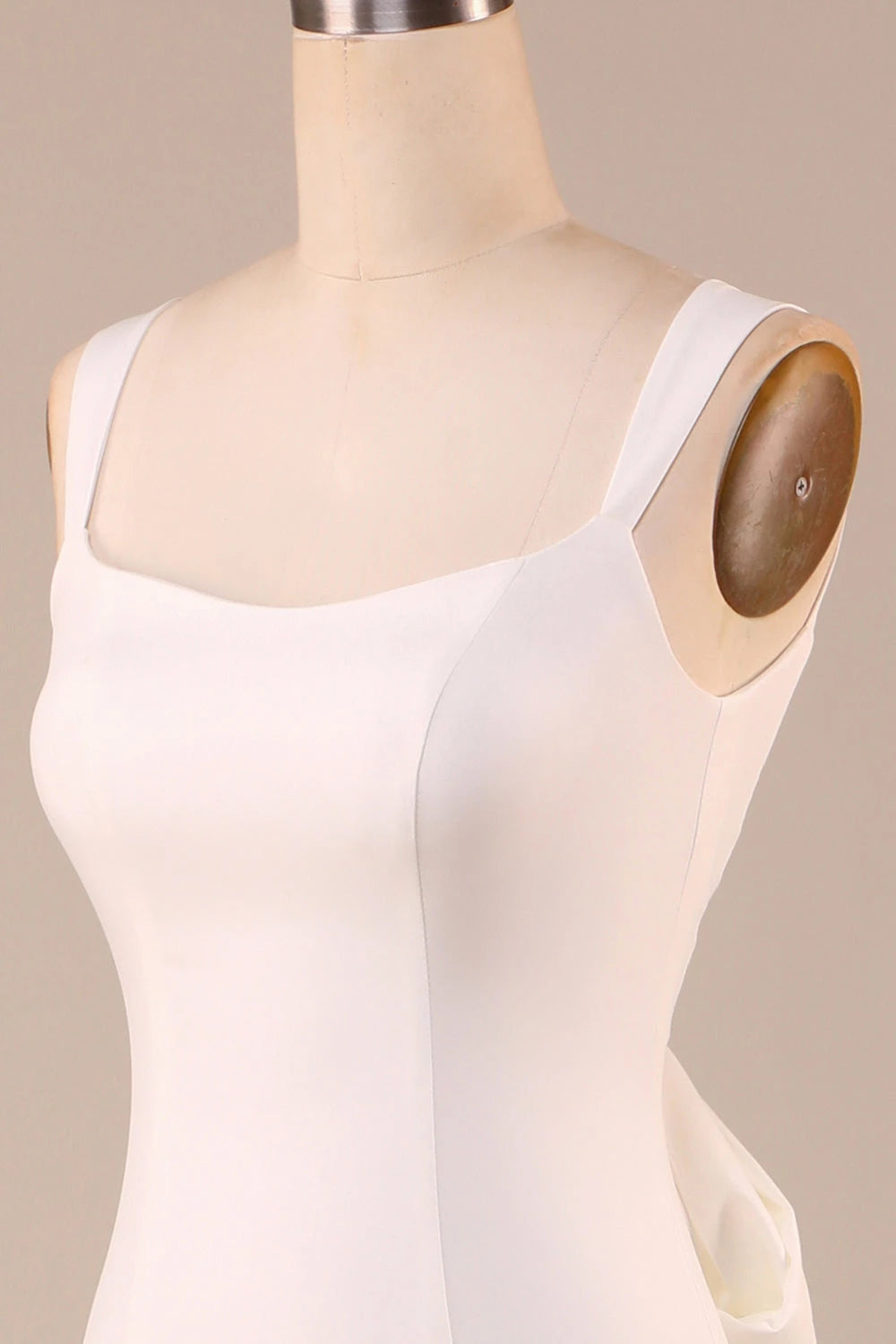 Stylish Mermaid Square Neck Sleeveless Bow Back Maxi Wedding Dress