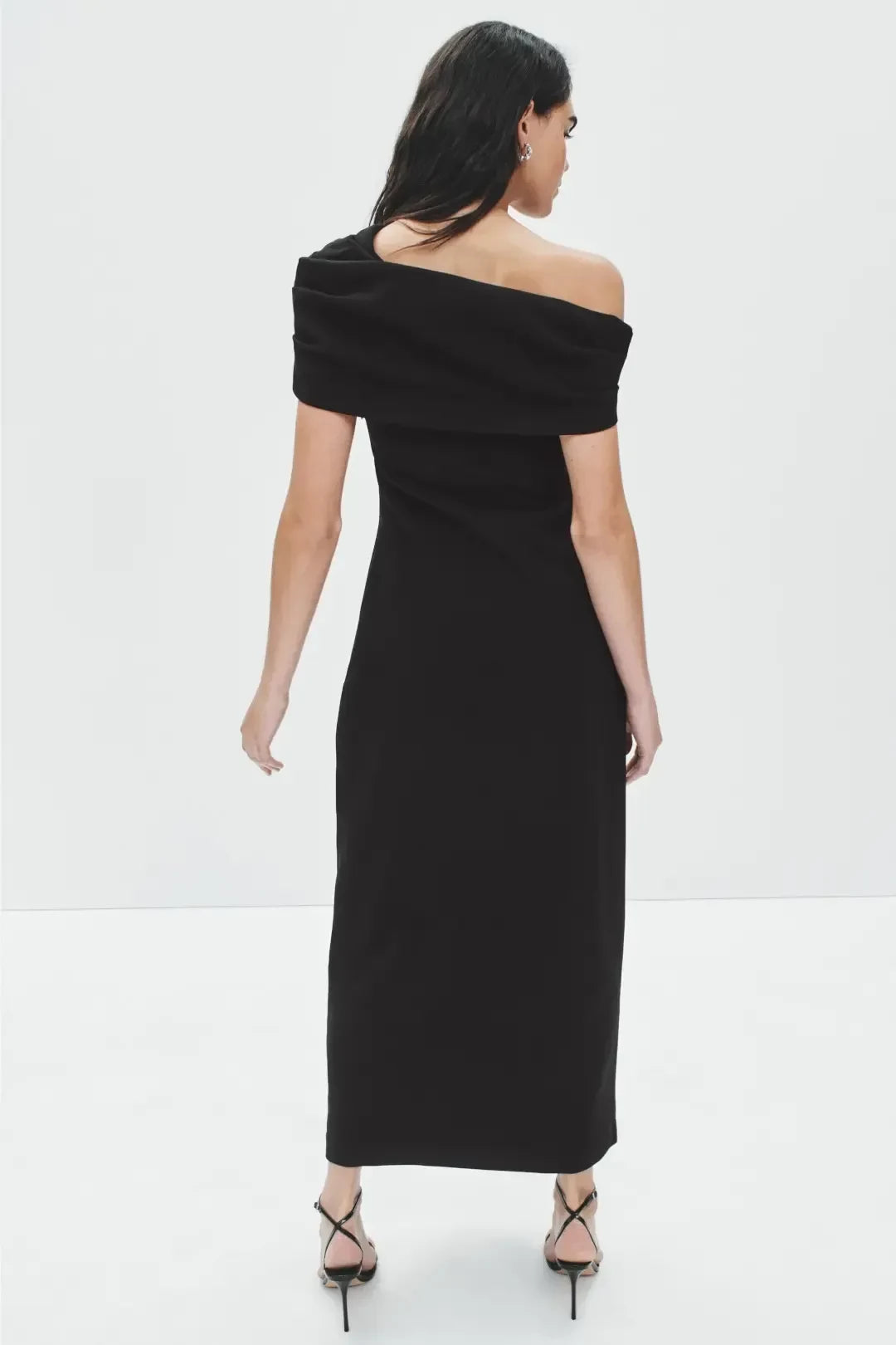 Stylish Sheath Asymmetric Neck Short Sleeve Floor Length Plus Size Prom Dress