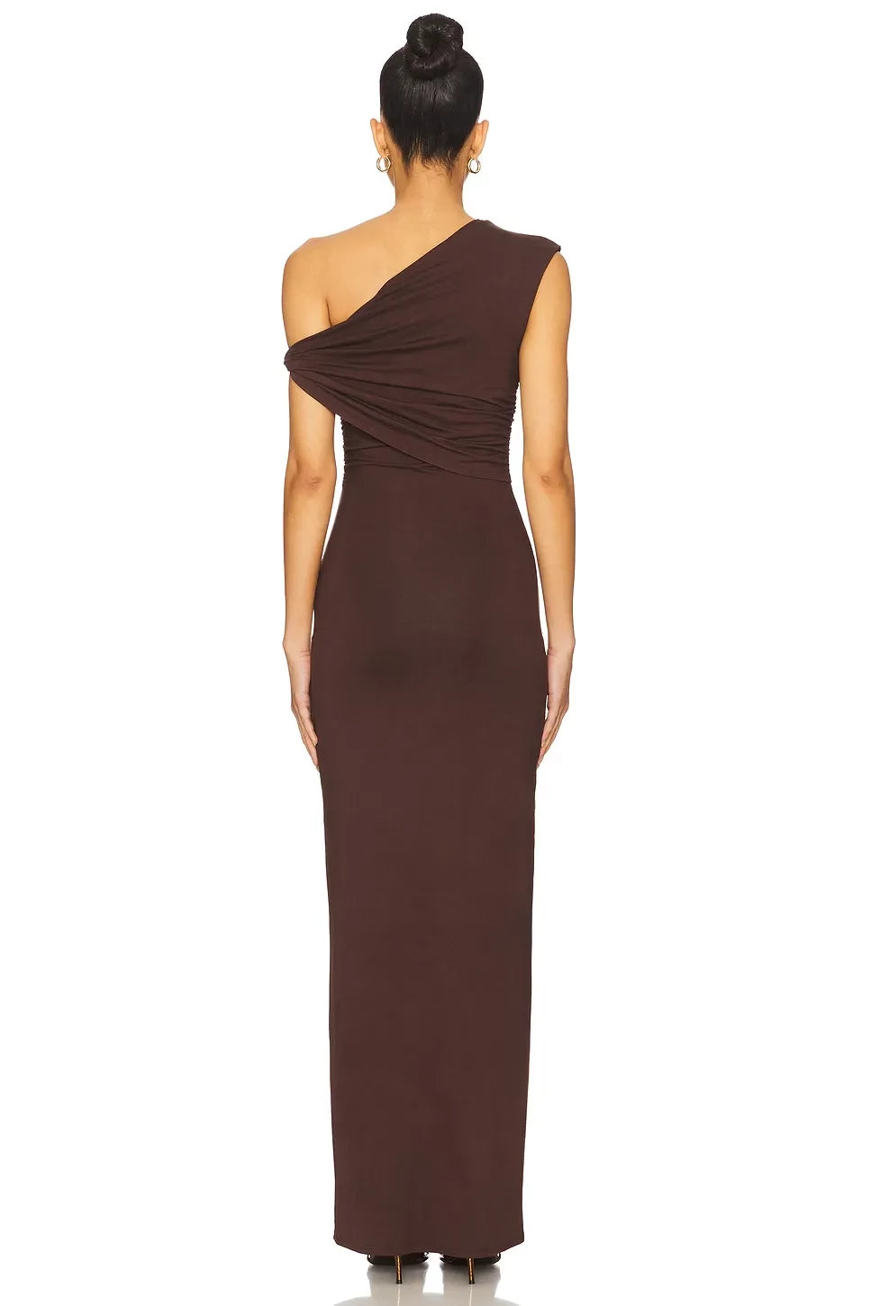 Stylish Sheath One Shoulder Draped Sleeve Floor Length Evening Dress