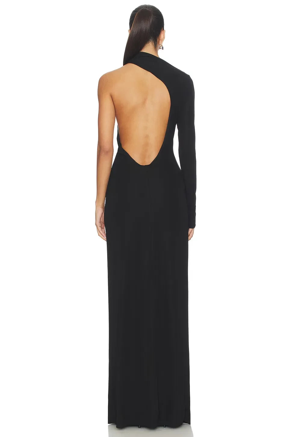 Stylish Sheath One Shoulder Long Sleeve Cutout Back Floor Length Evening Dress