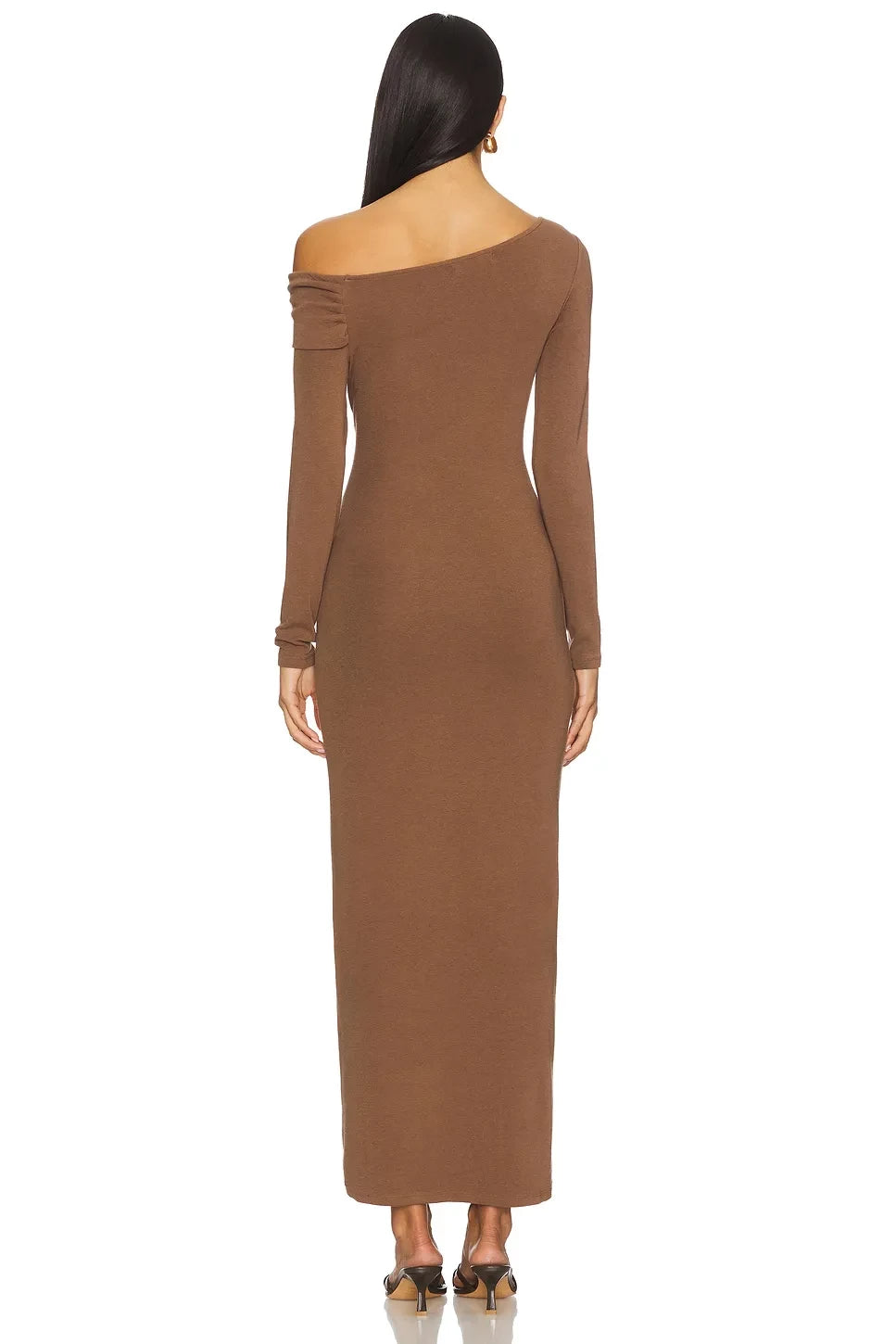 Stylish Sheath One Shoulder Long Sleeve Floor Length Evening Dress