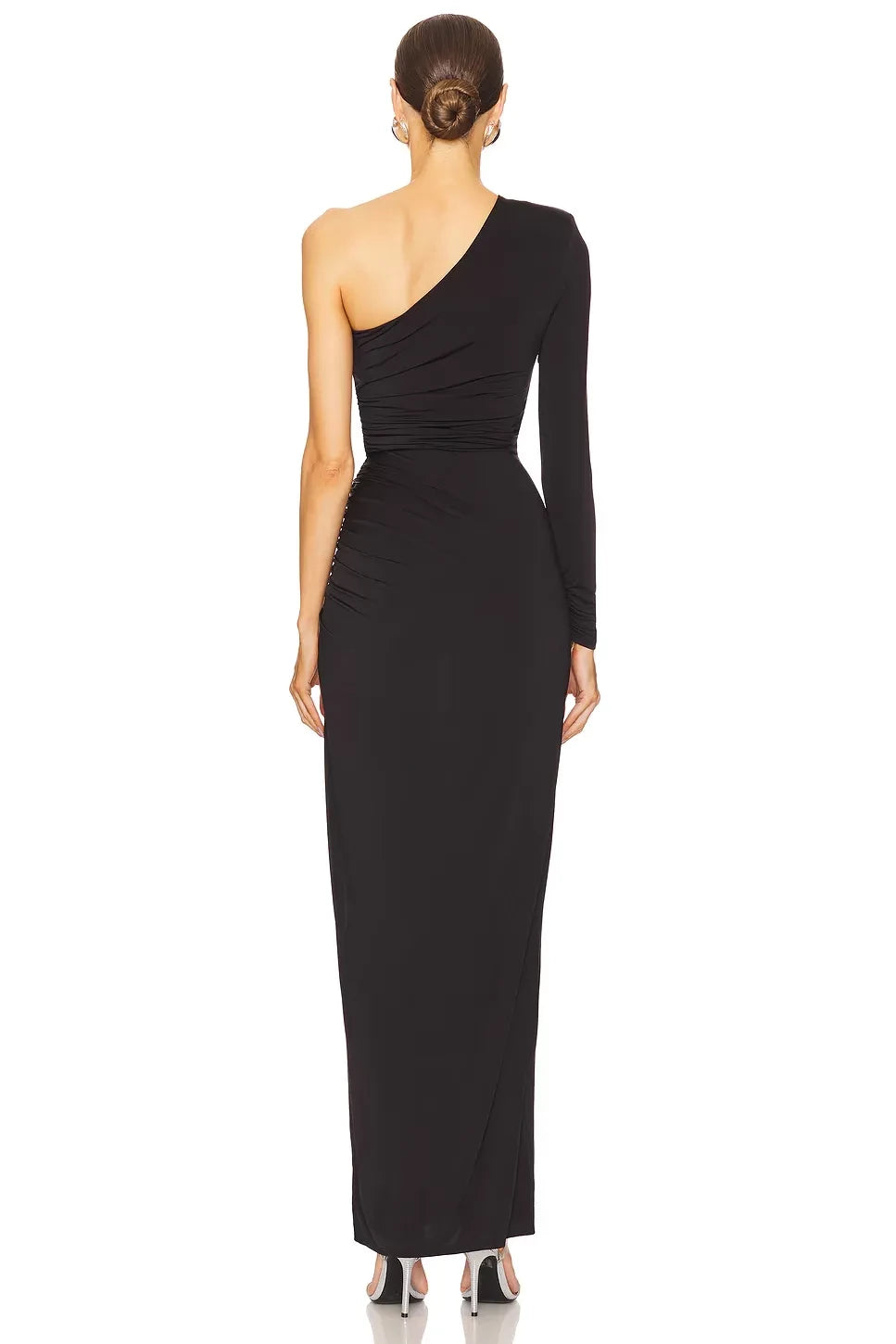 Stylish Sheath One Shoulder Long Sleeve Zipper Back Floor Length Evening Dress