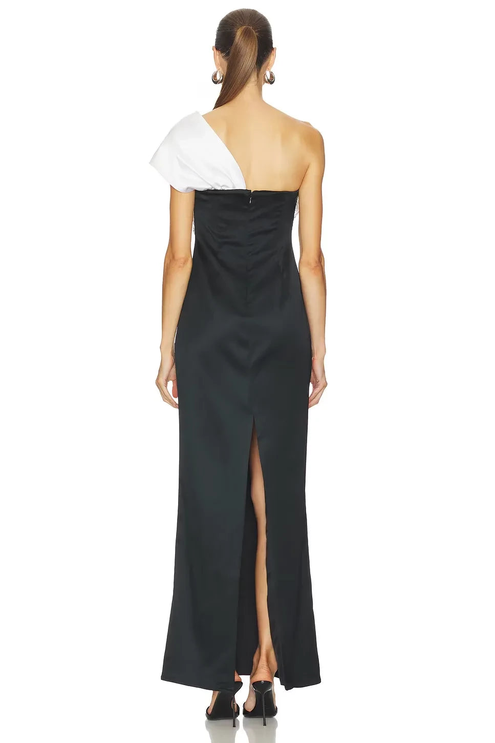 Stylish Sheath One Shoulder Sleeveless Slit Back Floor Length Evening Dress