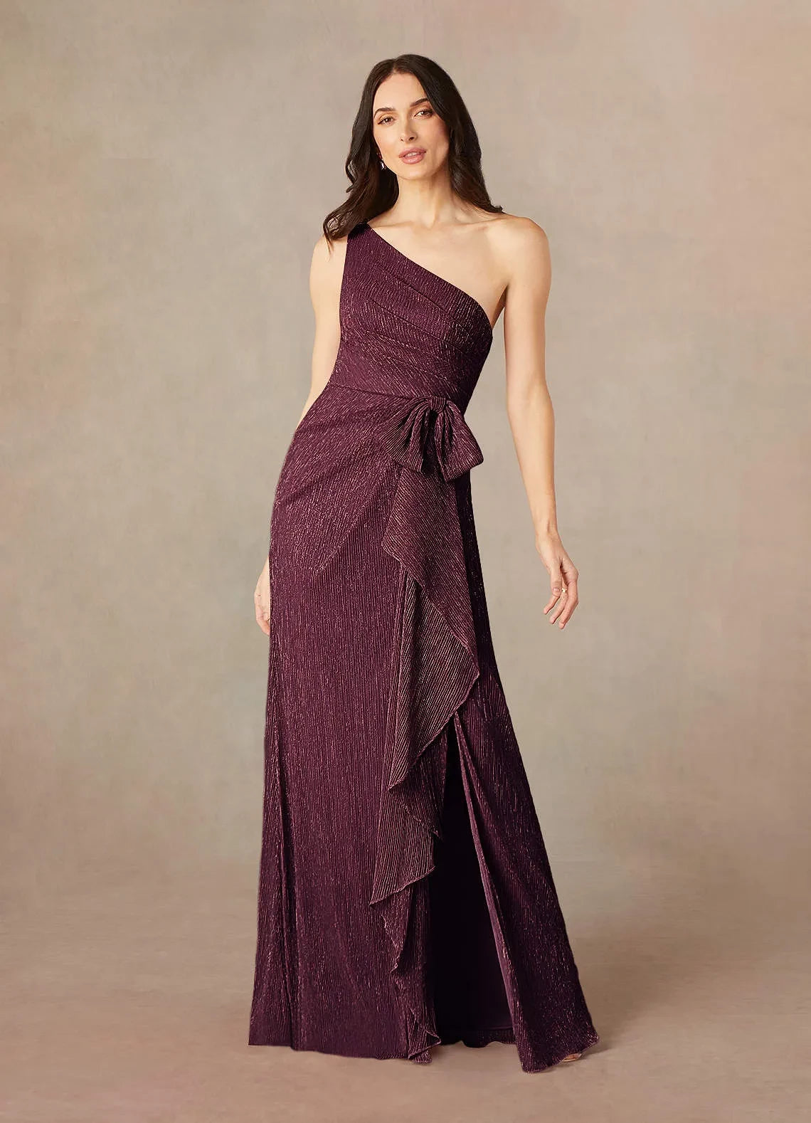 Stylish Sheath One Shoulder Sleeveless Zipper Back Floor Length Mother of the Bride Dress