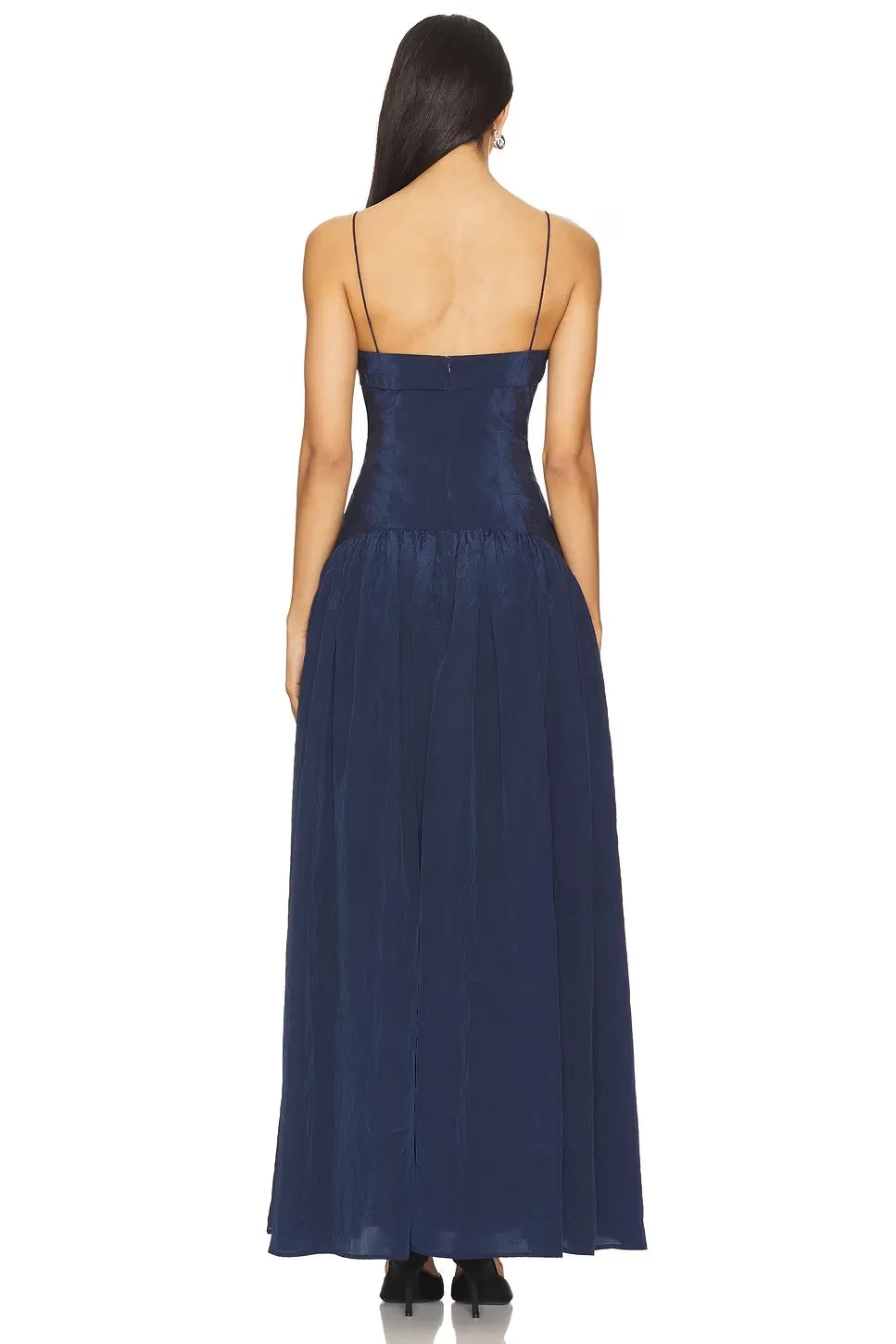 Stylish Sheath Strapless Sleeveless Pleated Hem Floor Length Evening Dress
