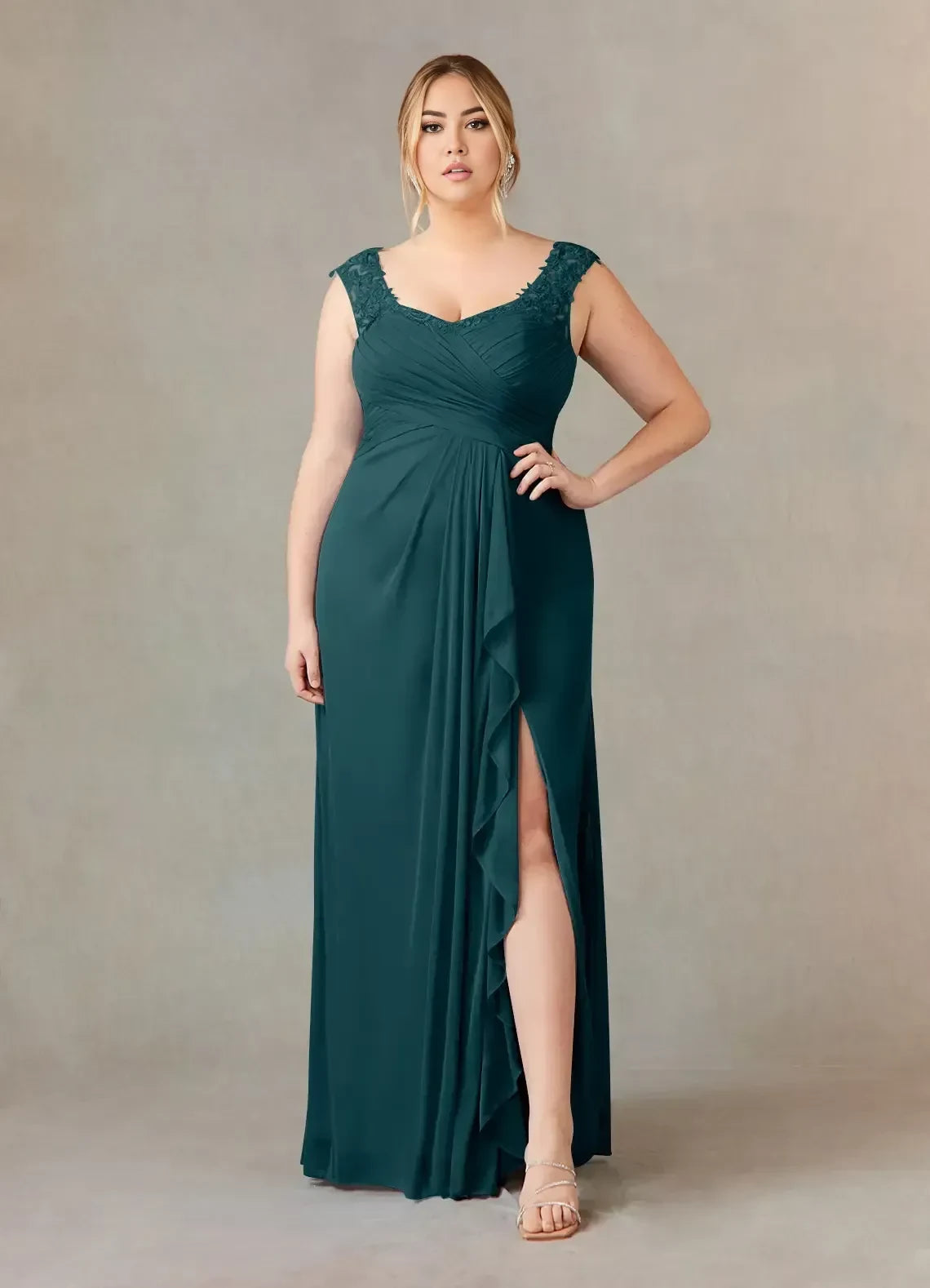 Stylish Sheath Sweetheart Neck Sleeveless Lace Back Plus Size Floor Length Mother of the Bride Dress