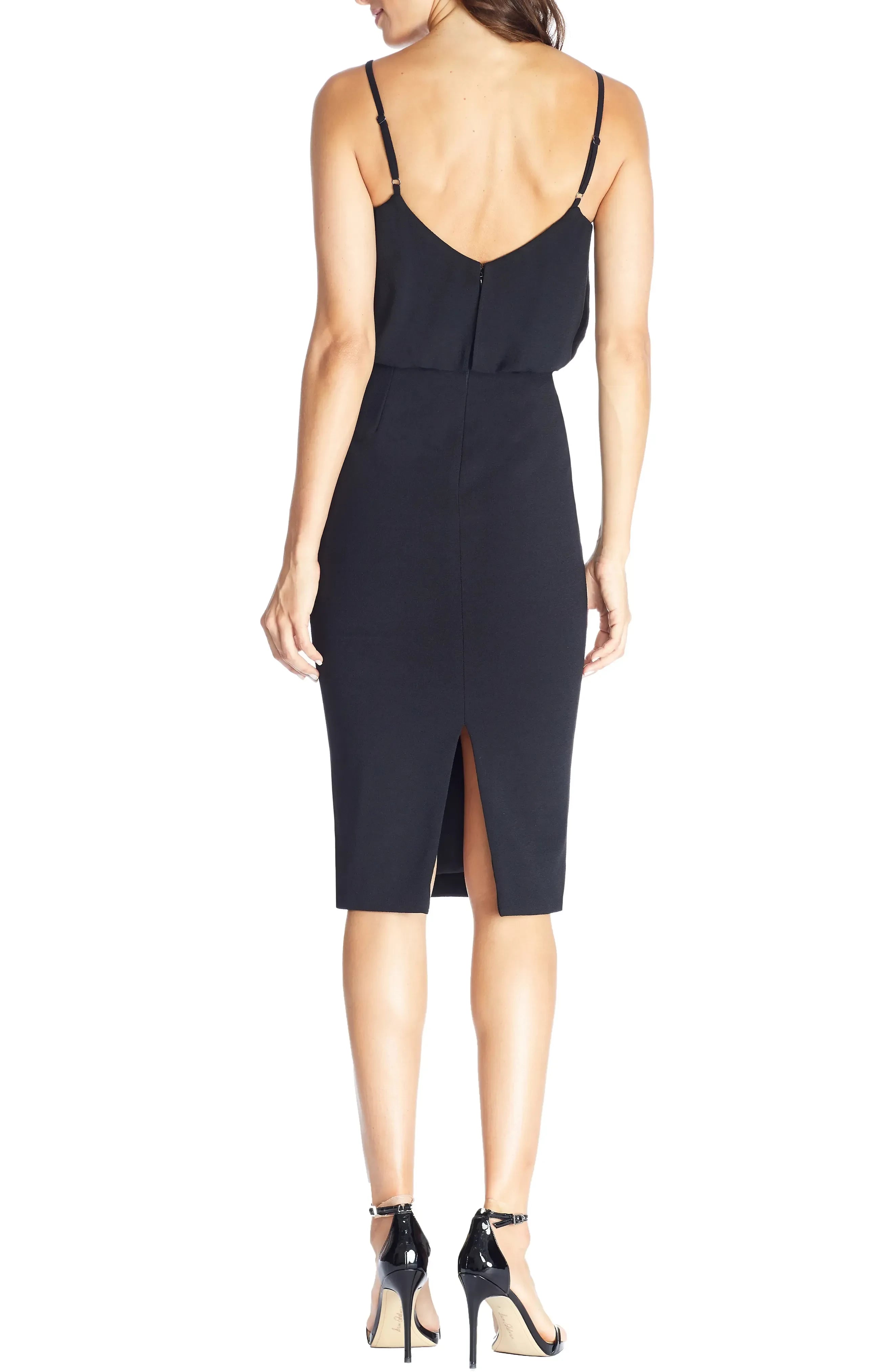 Stylish Sheath Sweetheart Neck Spaghetti Strap Zipper Back Midi Length Evening Dress