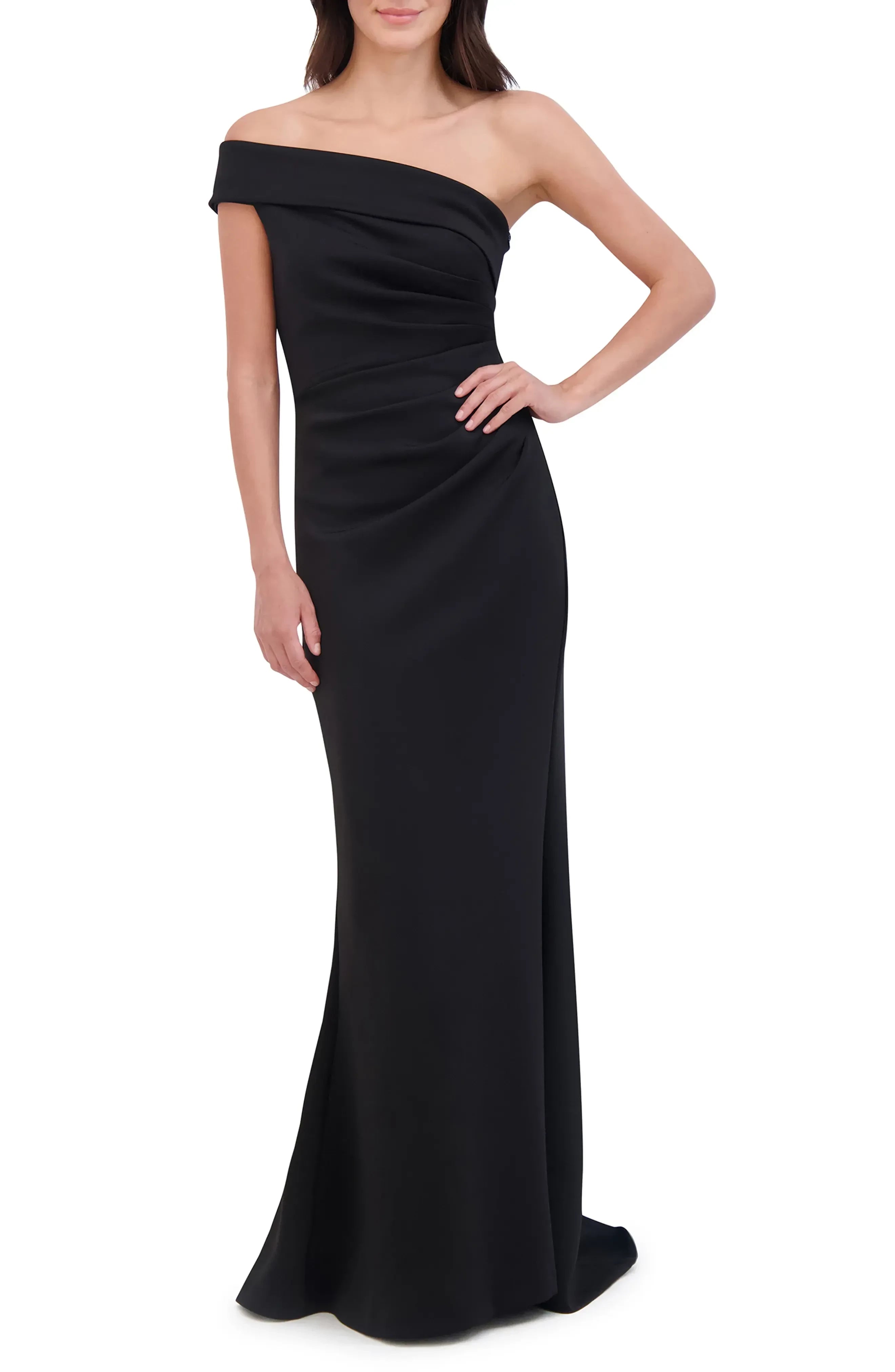 Stylish Trumpet One Shoulder Sleeveless Open Back Floor Length Bridesmaid Dress