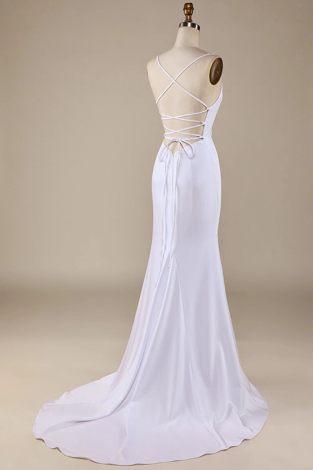 Sultry Mermaid Sweetheart Neck Sleeveless Lace Up Back Floor Length Wedding Dress