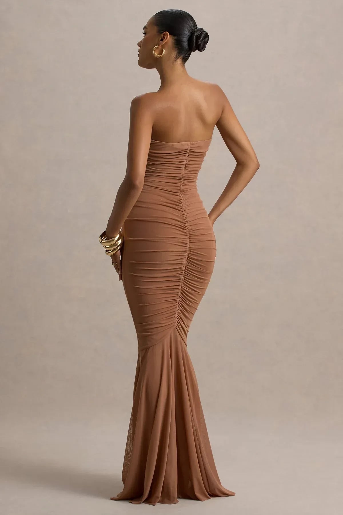 Sultry Mermaid Sweetheart Neck Sleeveless Ruched Back Floor Length Evening Dress