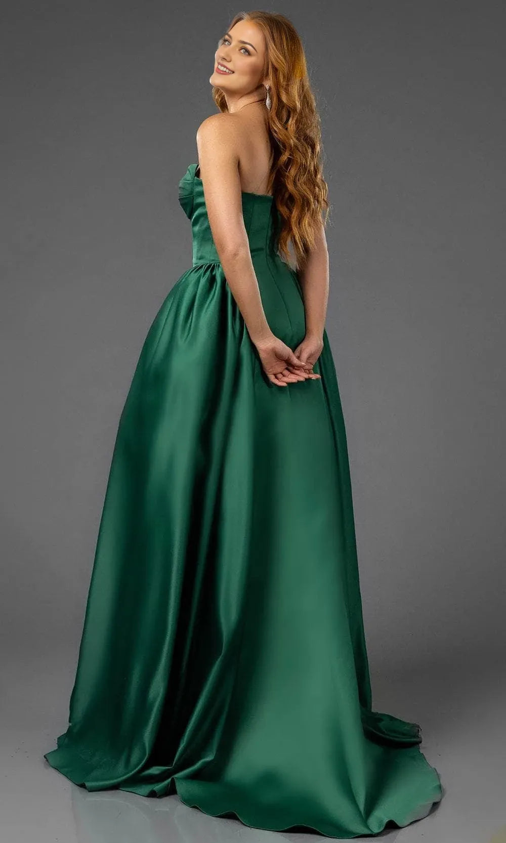Sweetheart Gathered Green Waist Ballgown Sleeveless Off-the-shoulder Floor length Long Cocktail Dress Homecoming Dress Evening Dress Party Dress Prom Dress